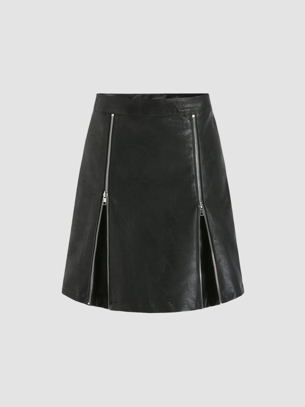 Zipper Leather Mini Skirt For Music Festival/Live House Party/Clubbing
