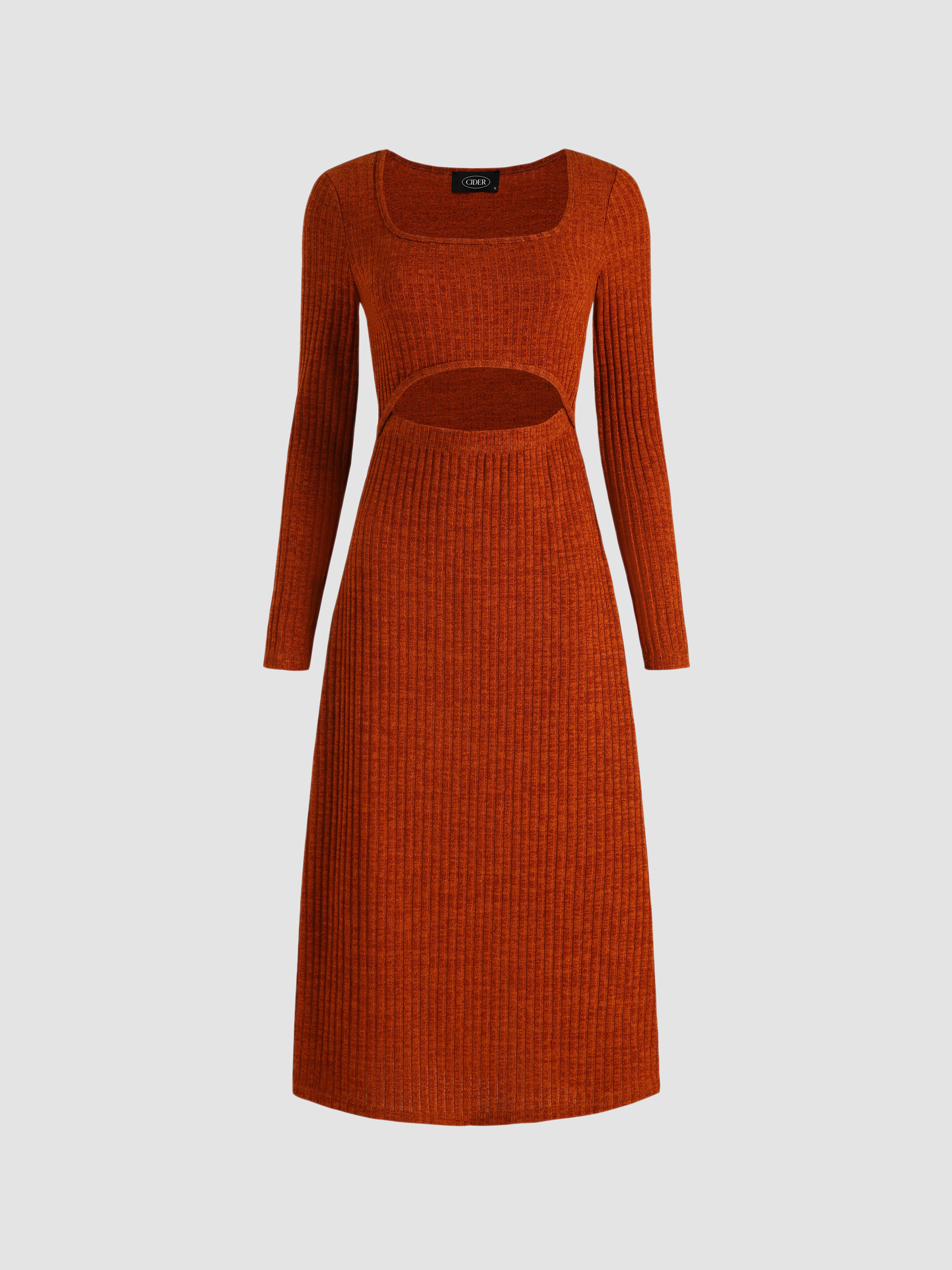 Solid Cut Out Maxi Dress Cider