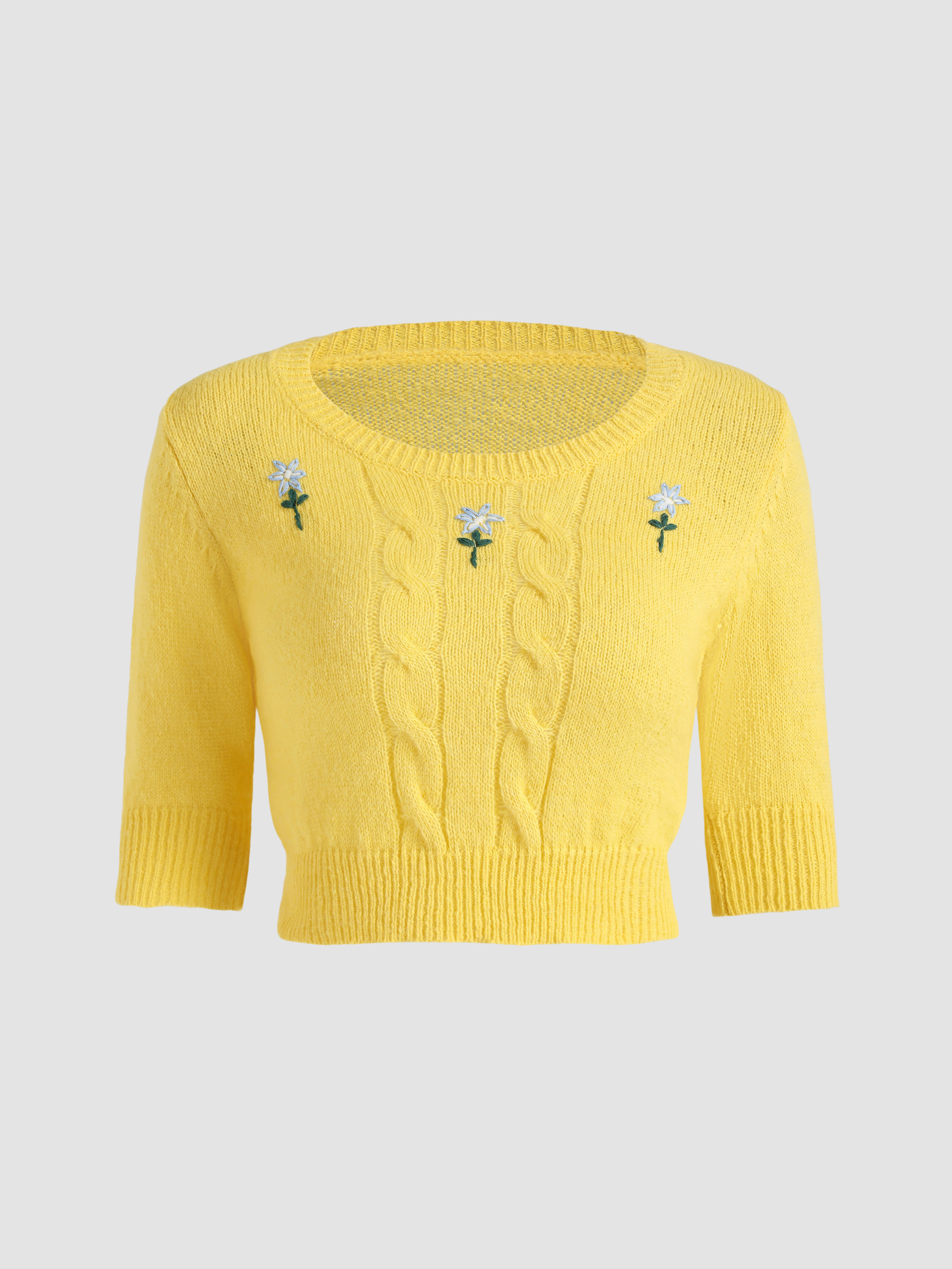 Woolblend Vibrant Floral Sweater Cider