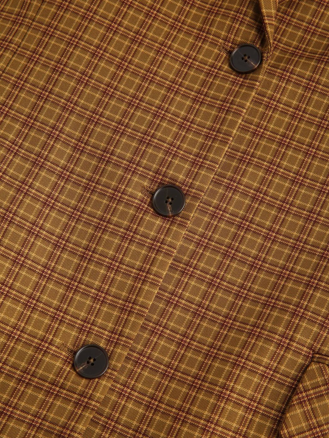 Camel Plaid Pattern Blazer