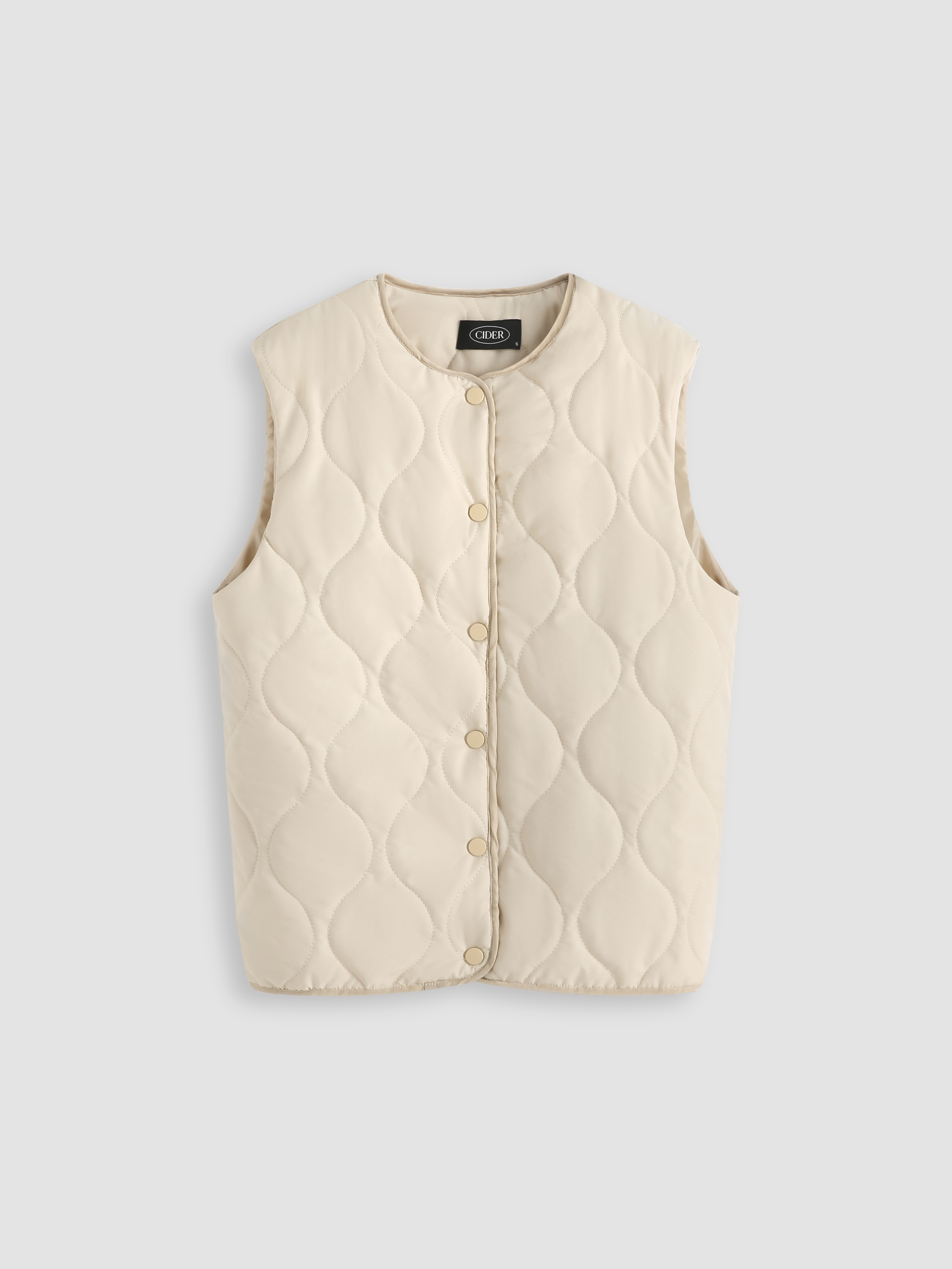 off white quilted vest