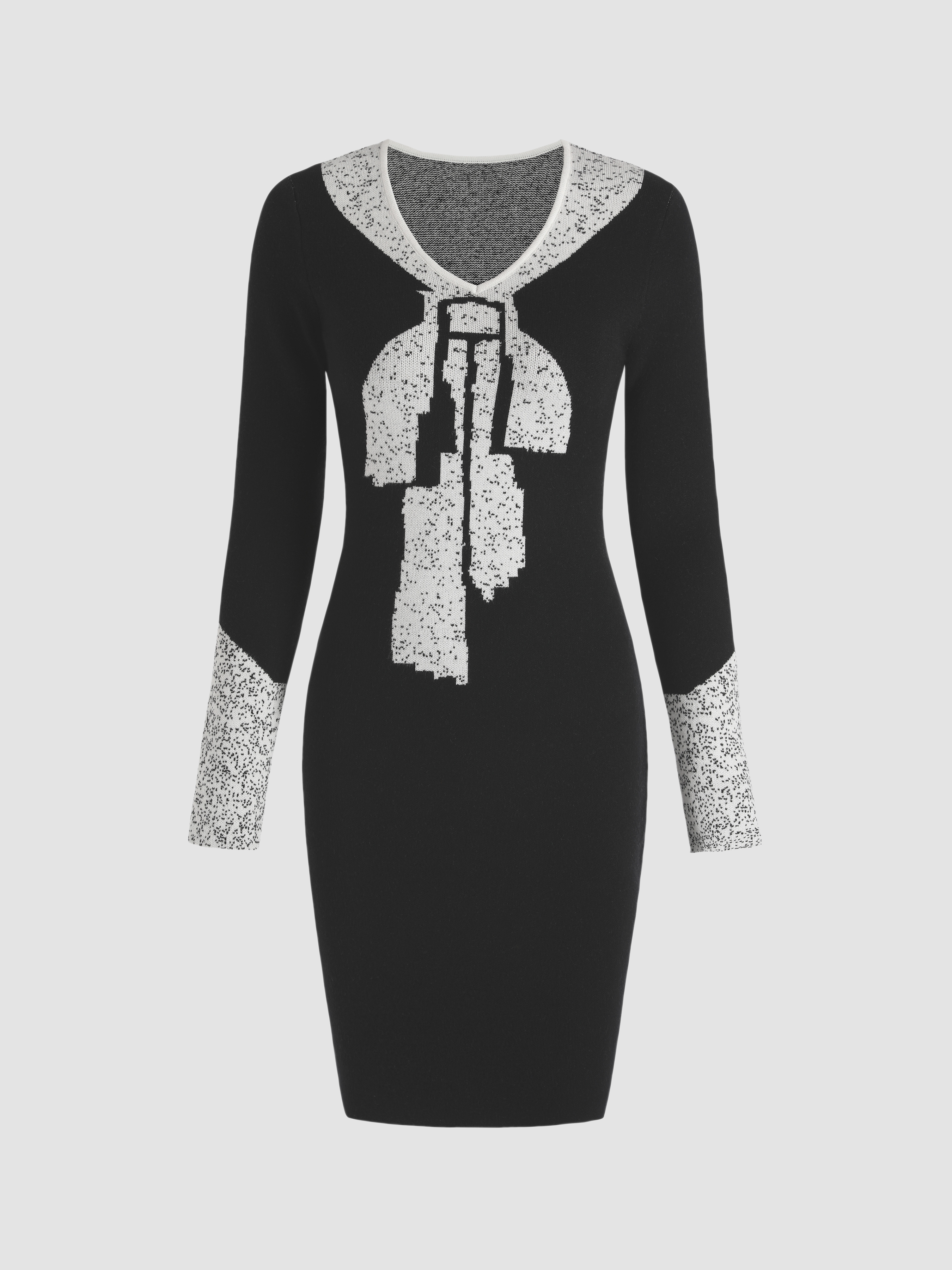 Knit Bow Front Bodycon Dress Cider