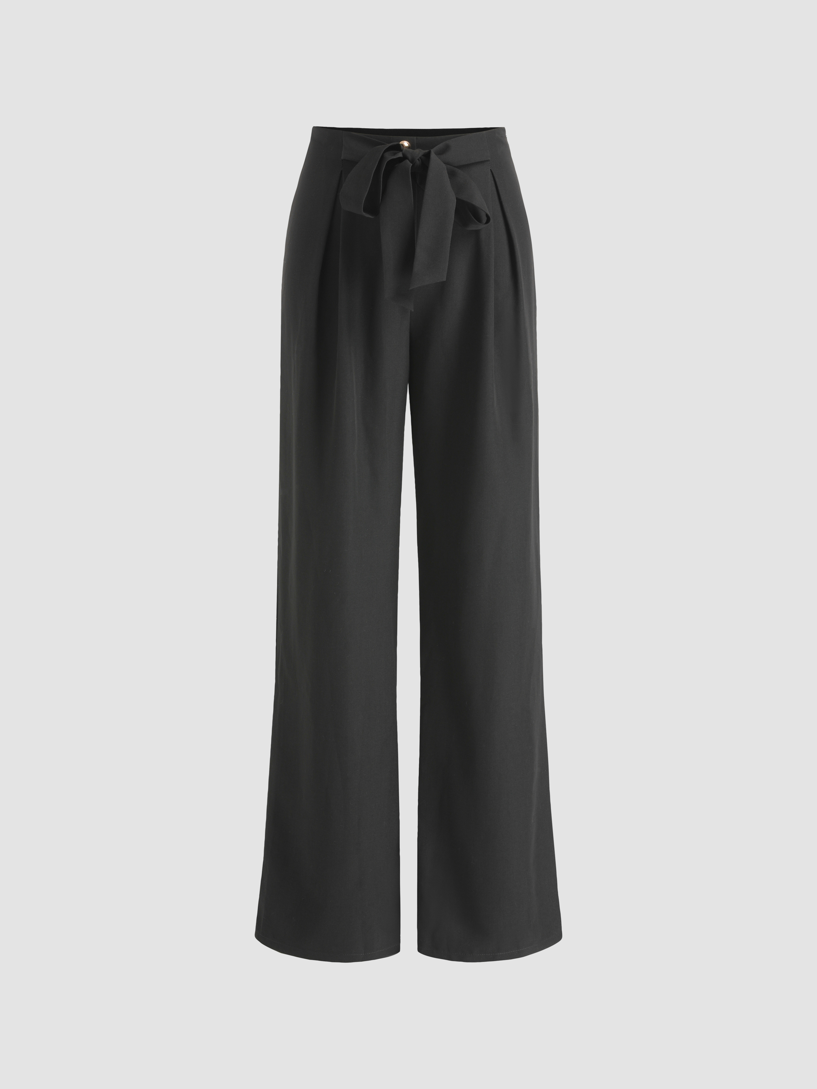 Bow Front Solid Pants - Cider