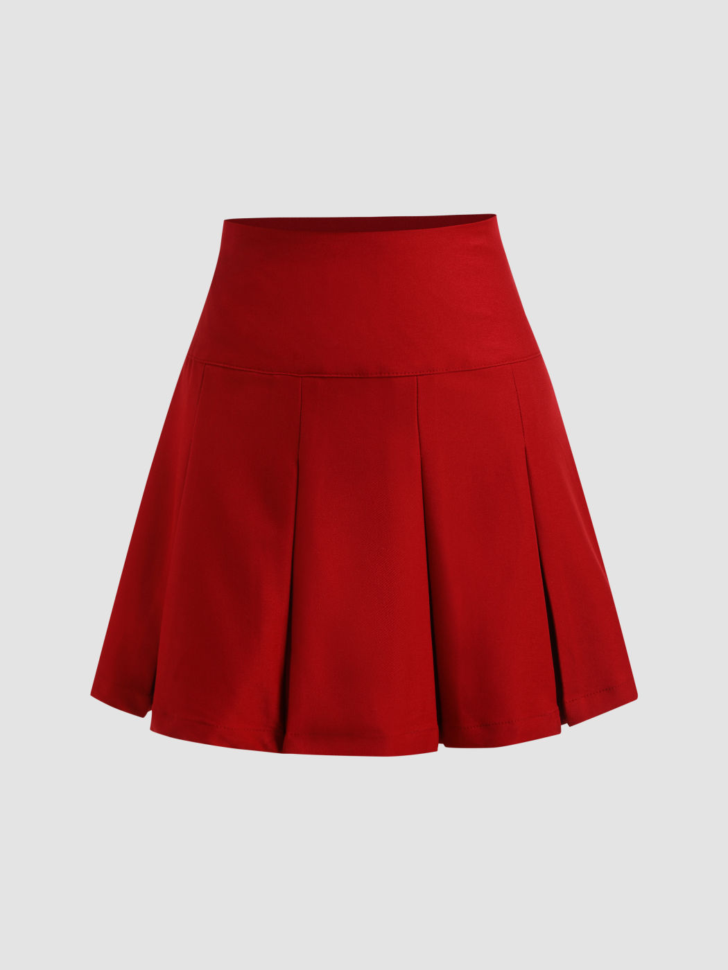 Roter plissierter Minirock