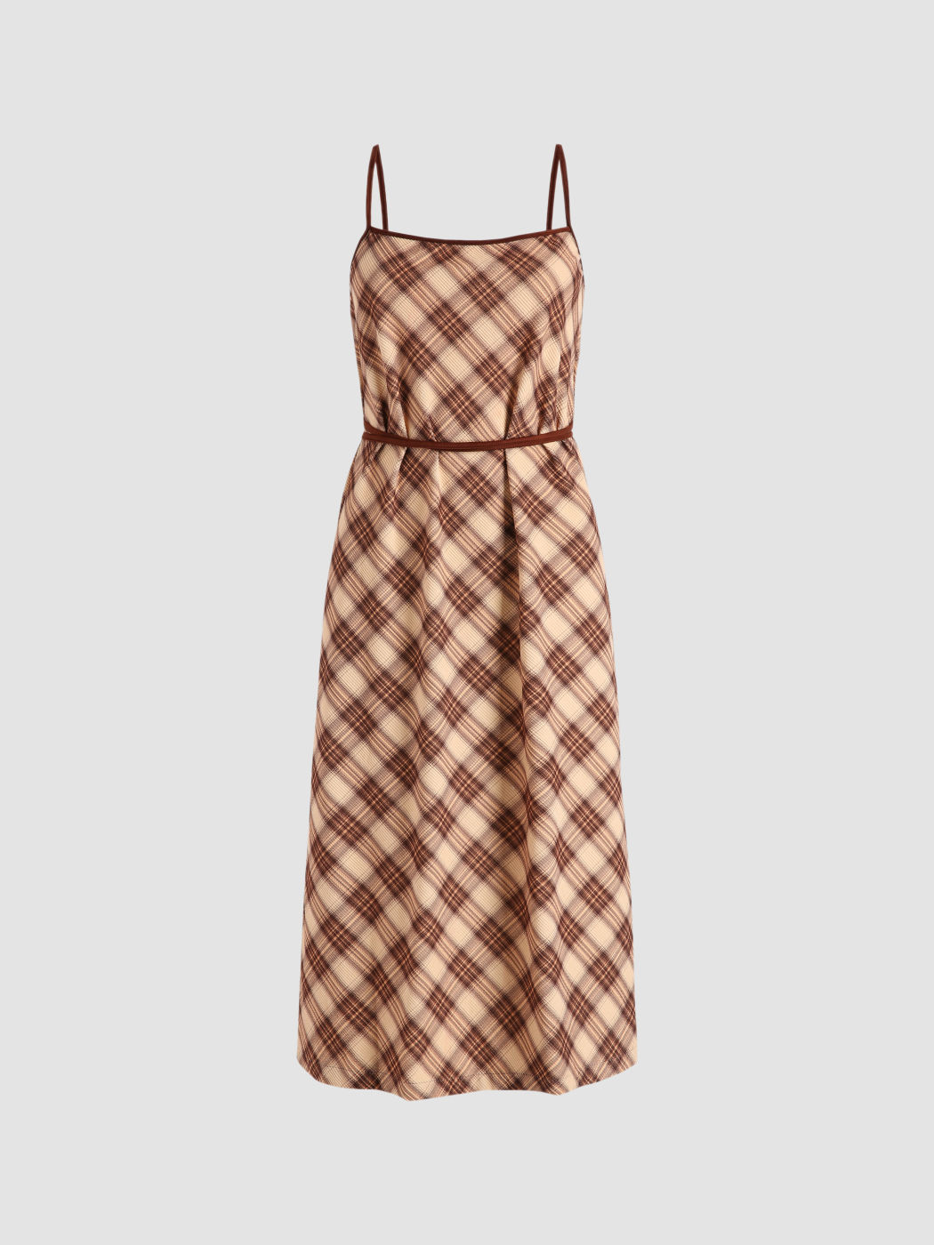 Plaid Pattern Midi Dress