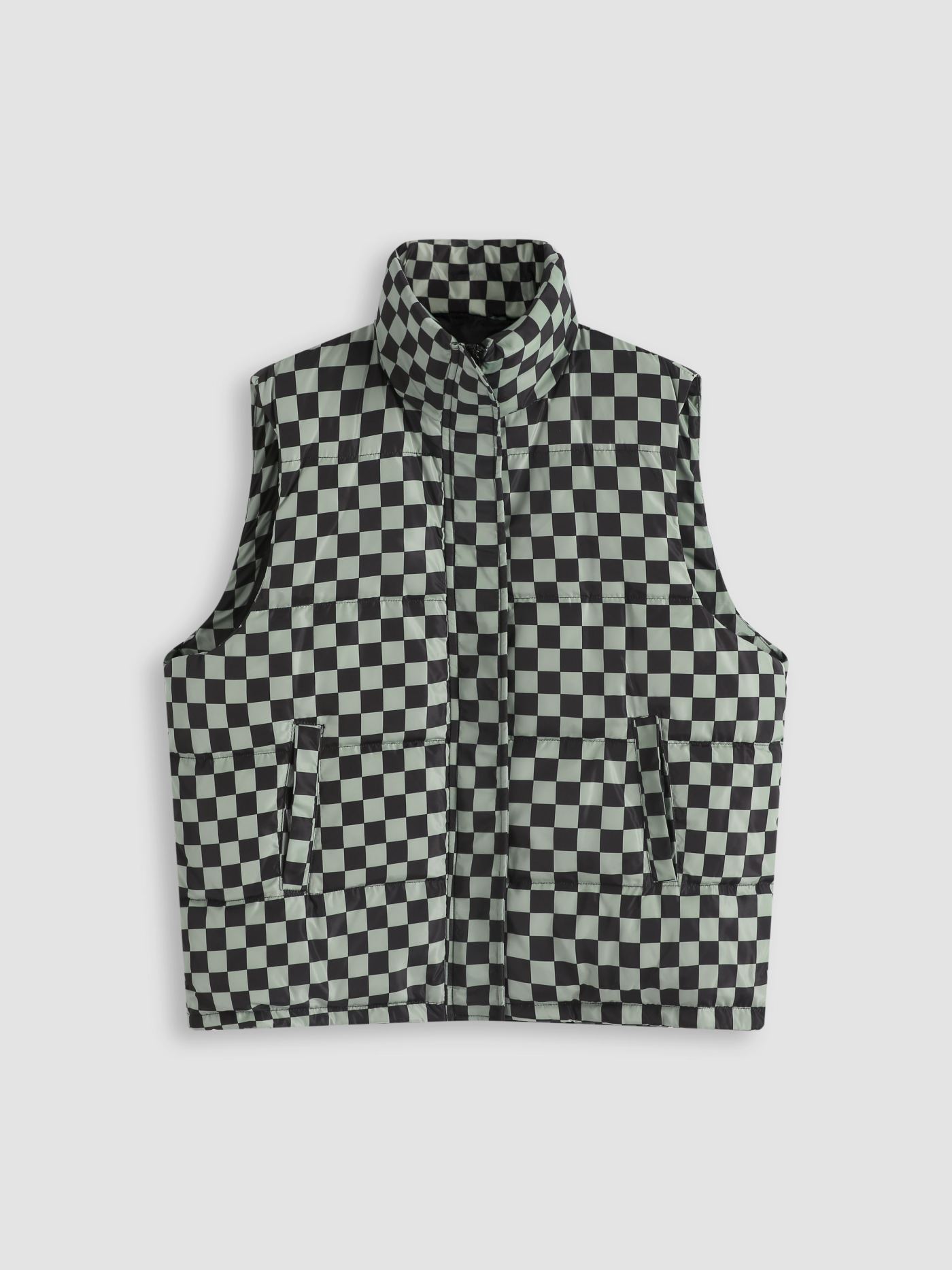 Checker Board Puffer Coat