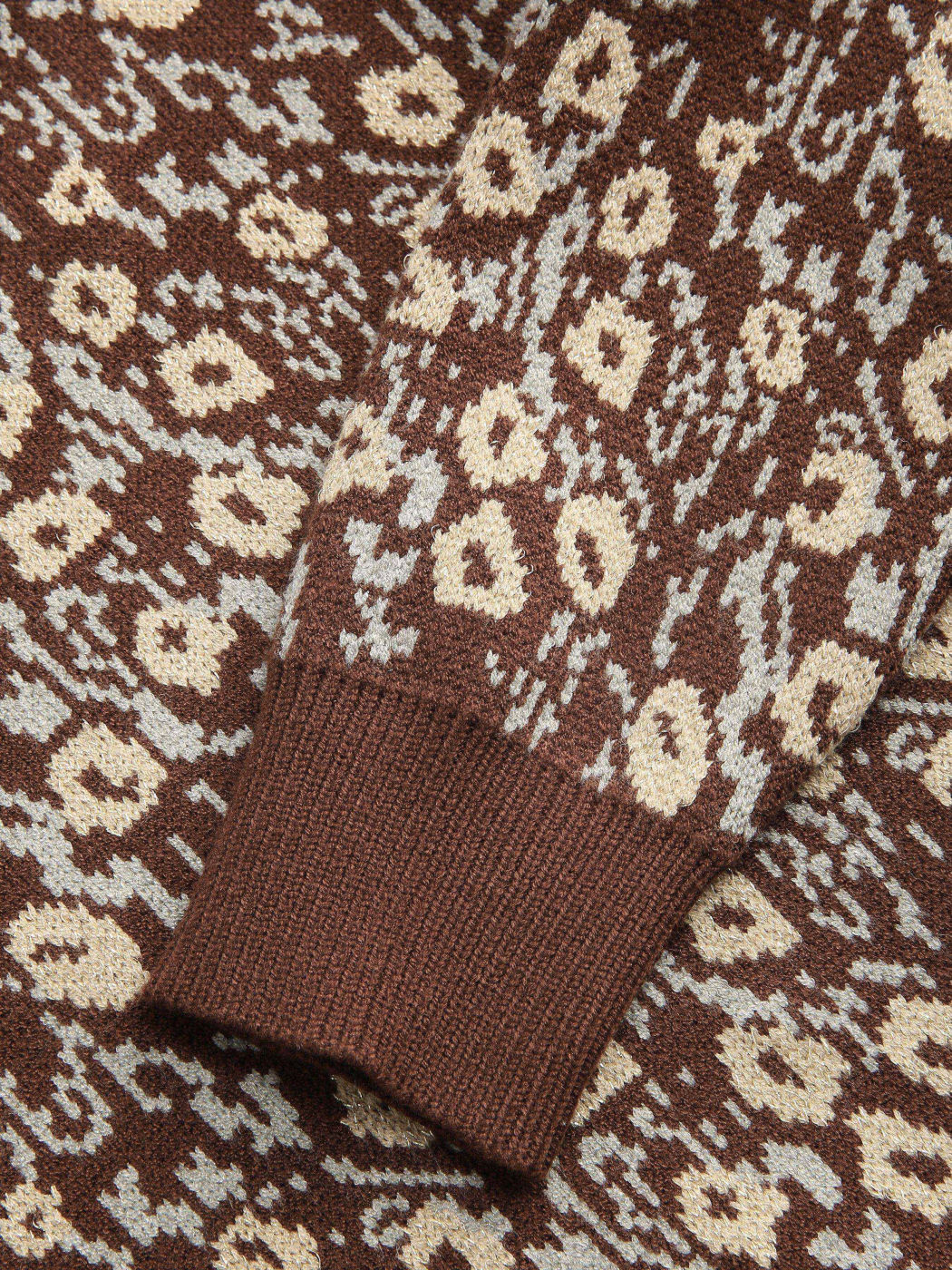 Tan Floral Print Sweater