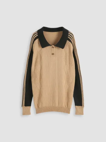 Textur-Polo-Pullover