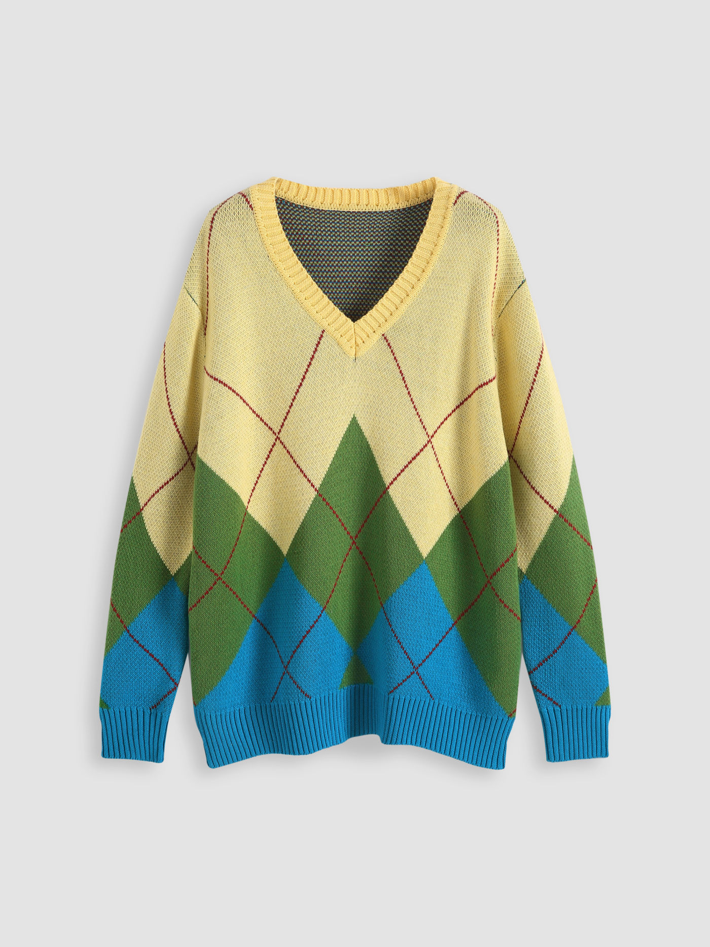 Colorful Argyle Sweater