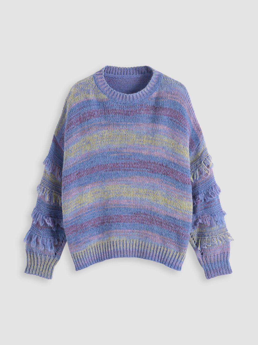 Purple Knit Ripped Sweater