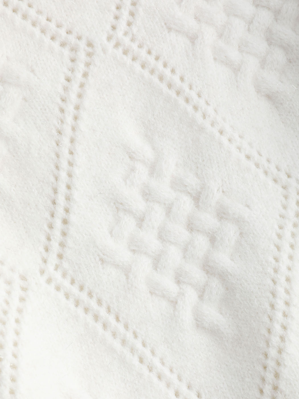 White Argyle Print Sweater