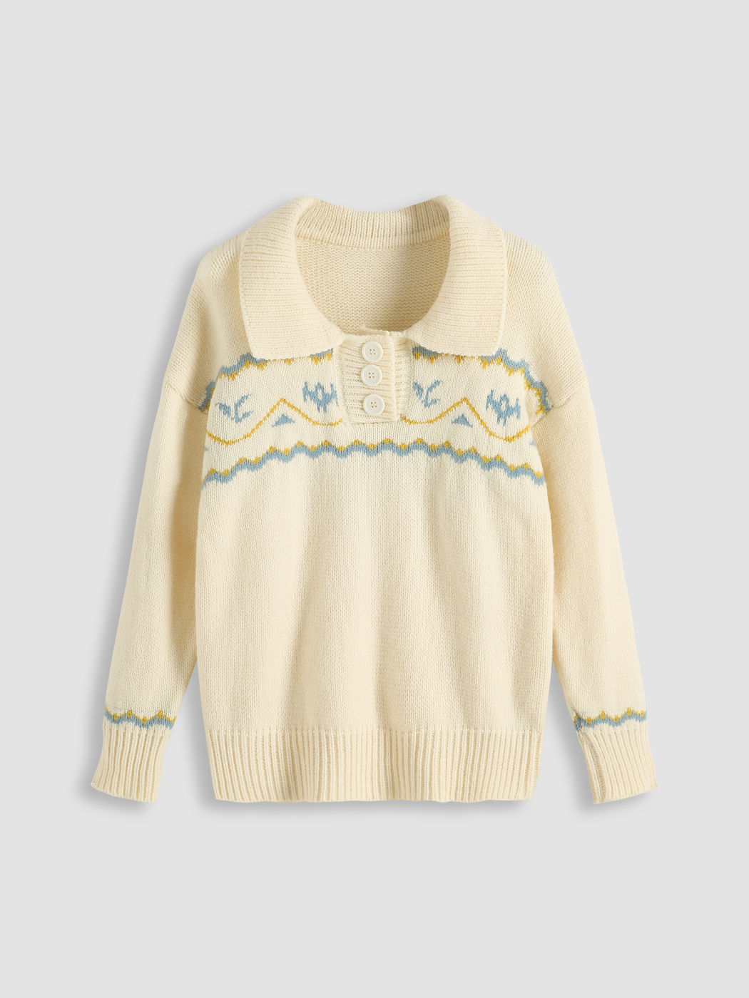 Strickpullover mit beigefarbenen Streifen