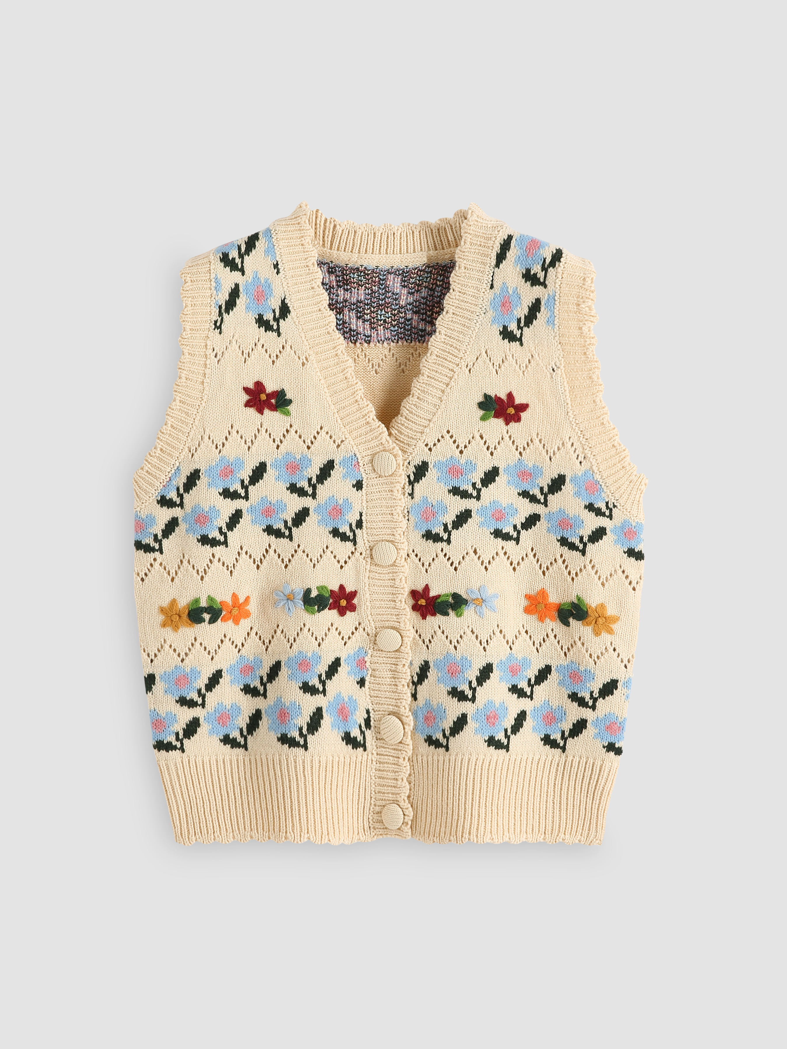 ESC STUDIO】21FW☆ flower knit vest - www.infotechcampinas.com.br