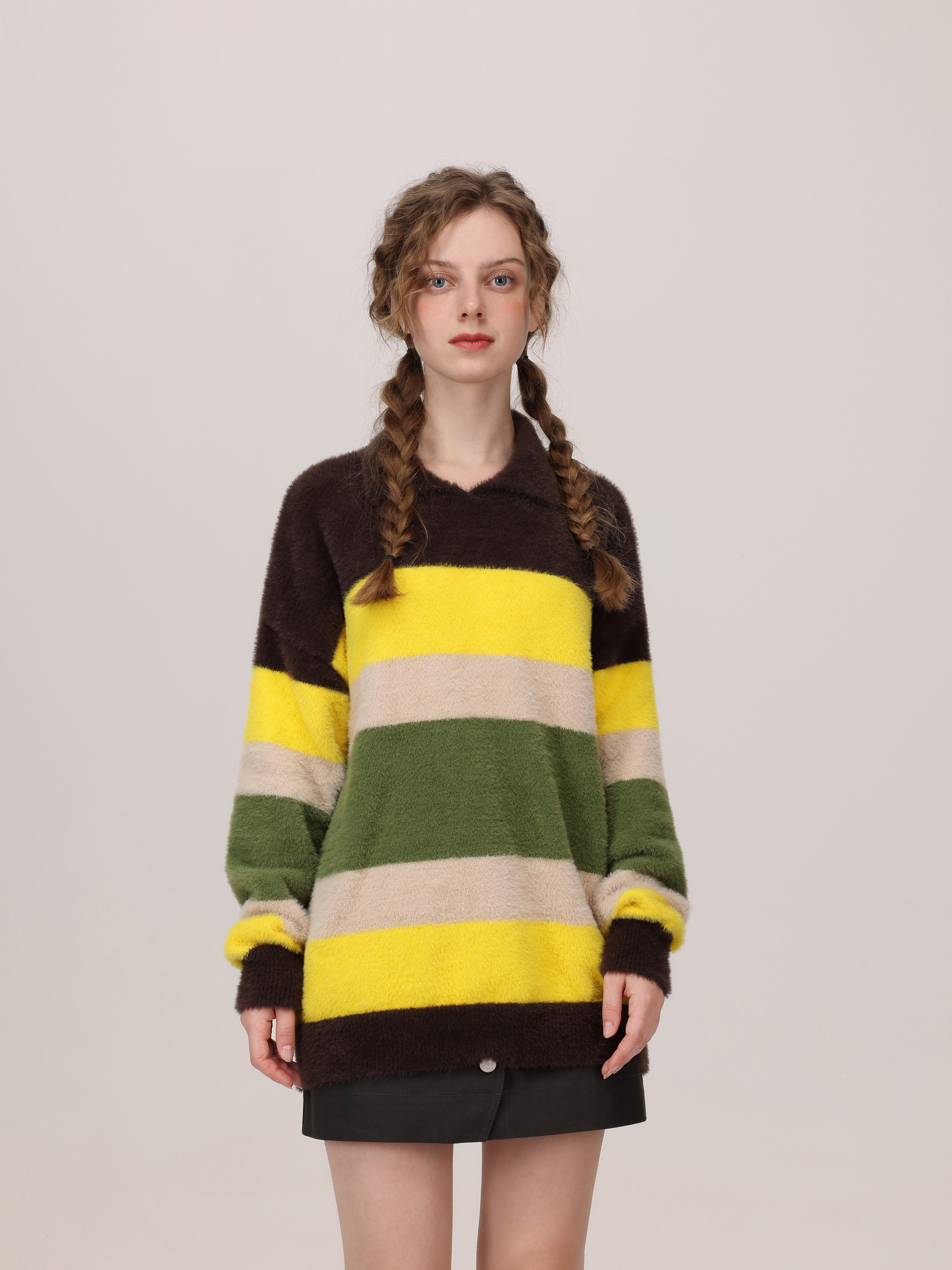 Soft Striped Polo Sweater Cider