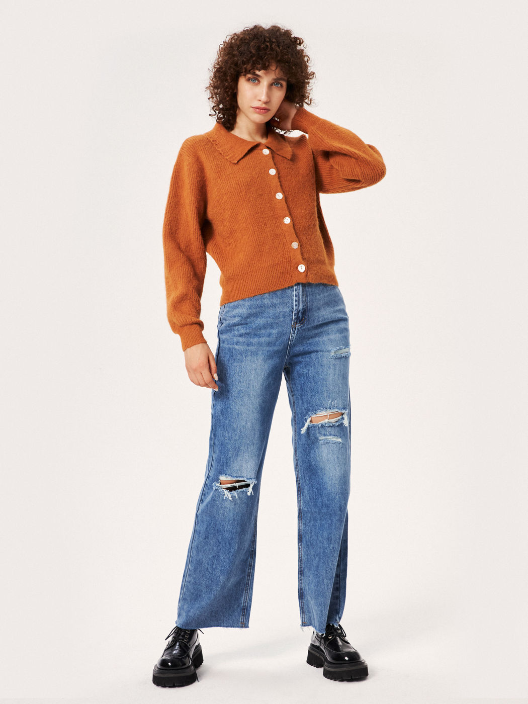 Wool Button Up Cardigan 