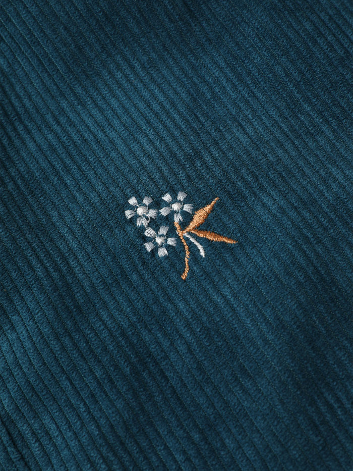 Floral Corduroy Overall Dress Cider