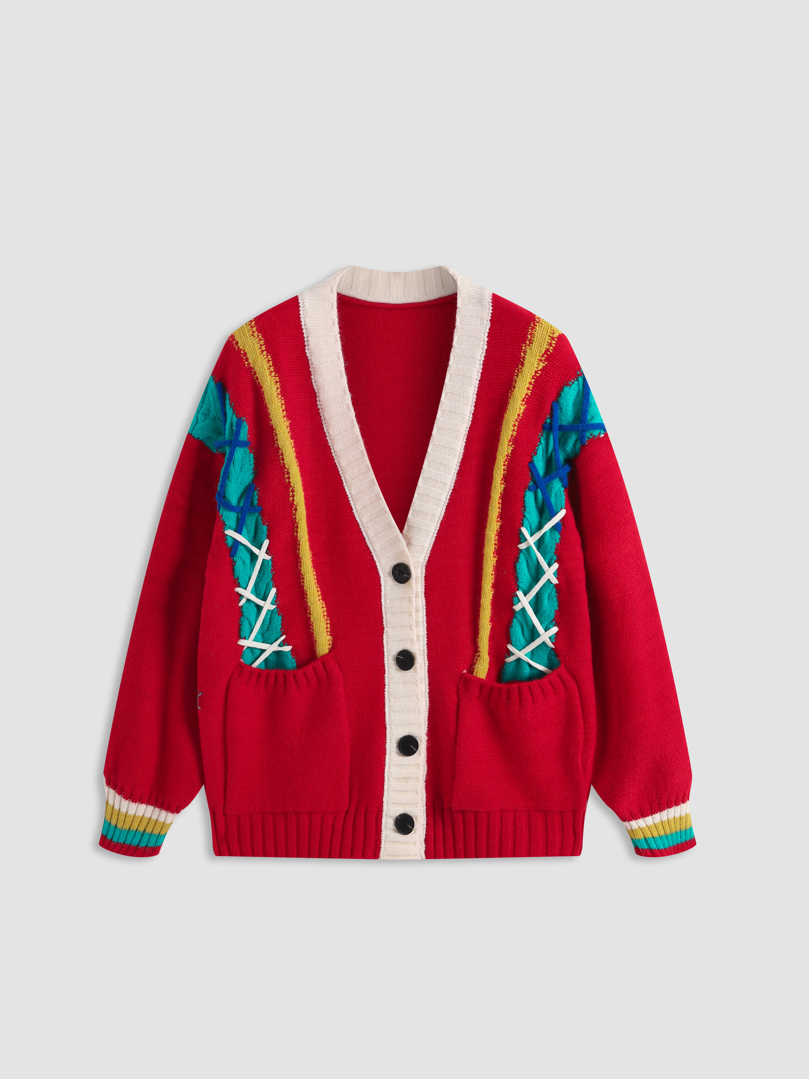 Boho Contrasting Sweater Cider
