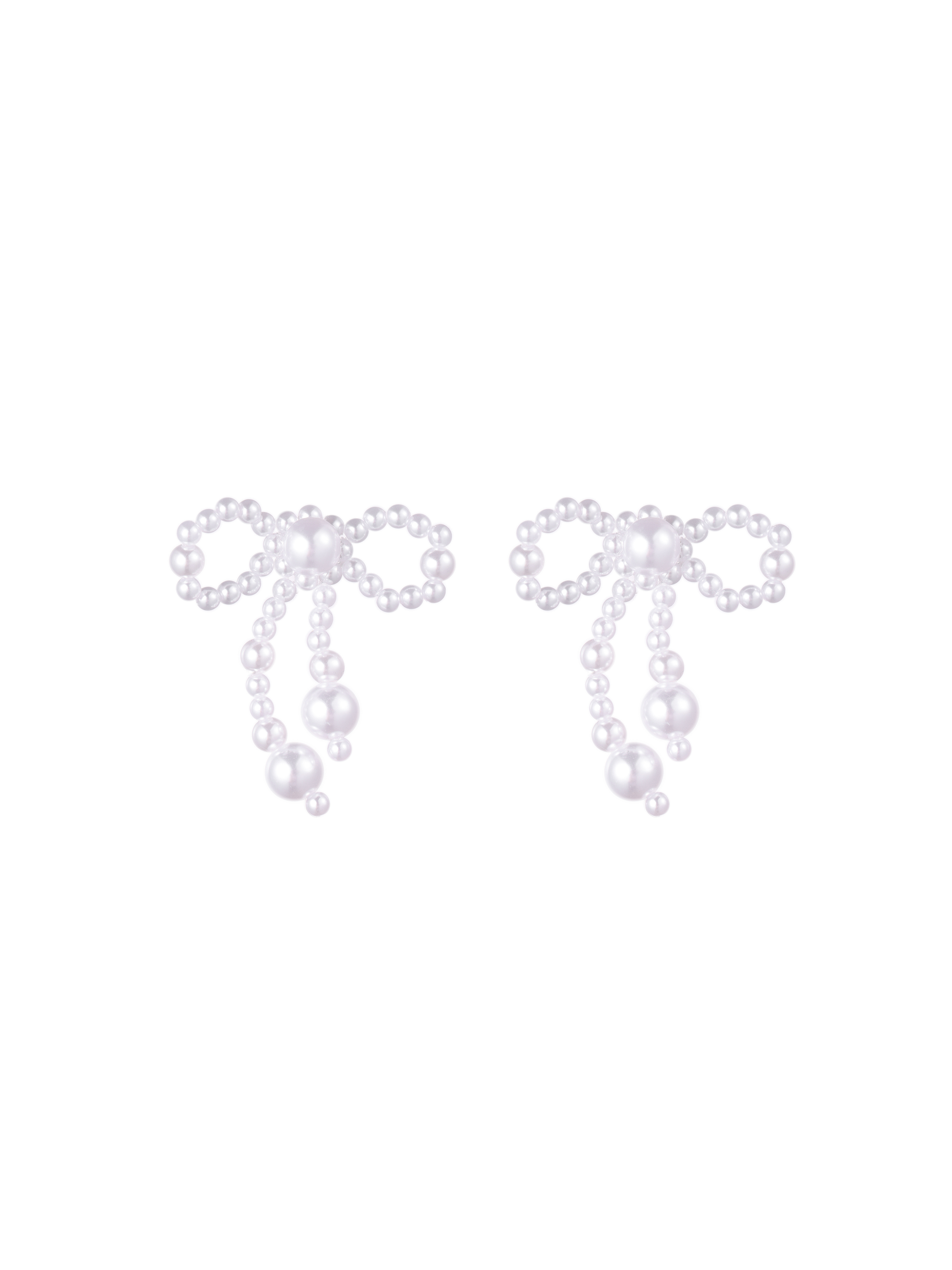 bow earrings with pearls