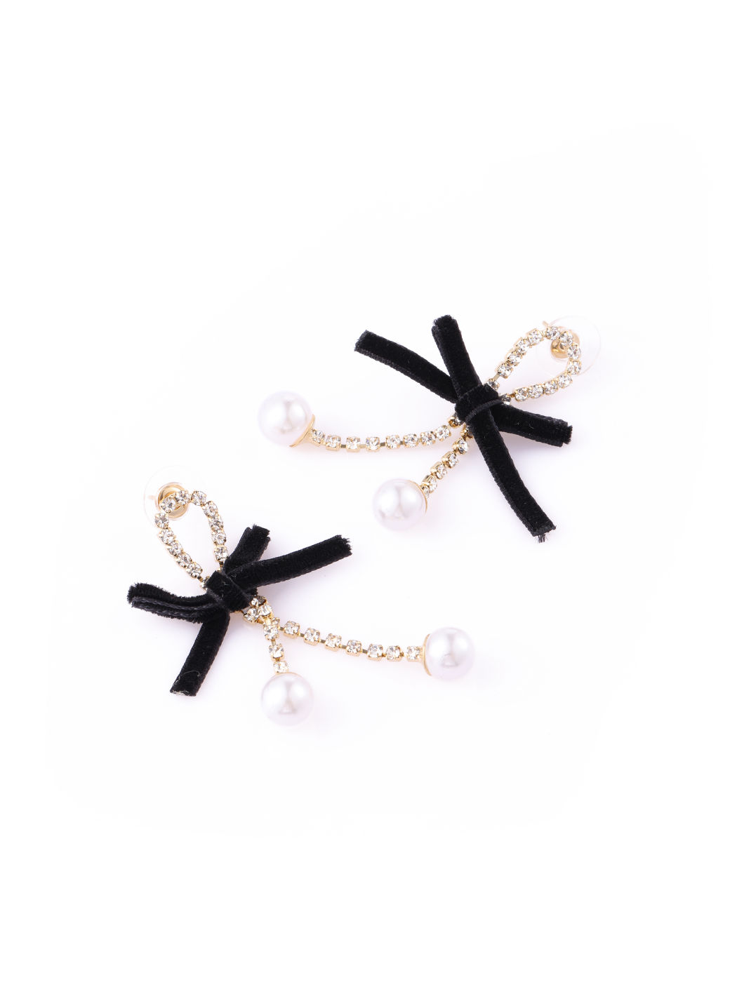 Faux Pearl & Bow Earrings - Cider