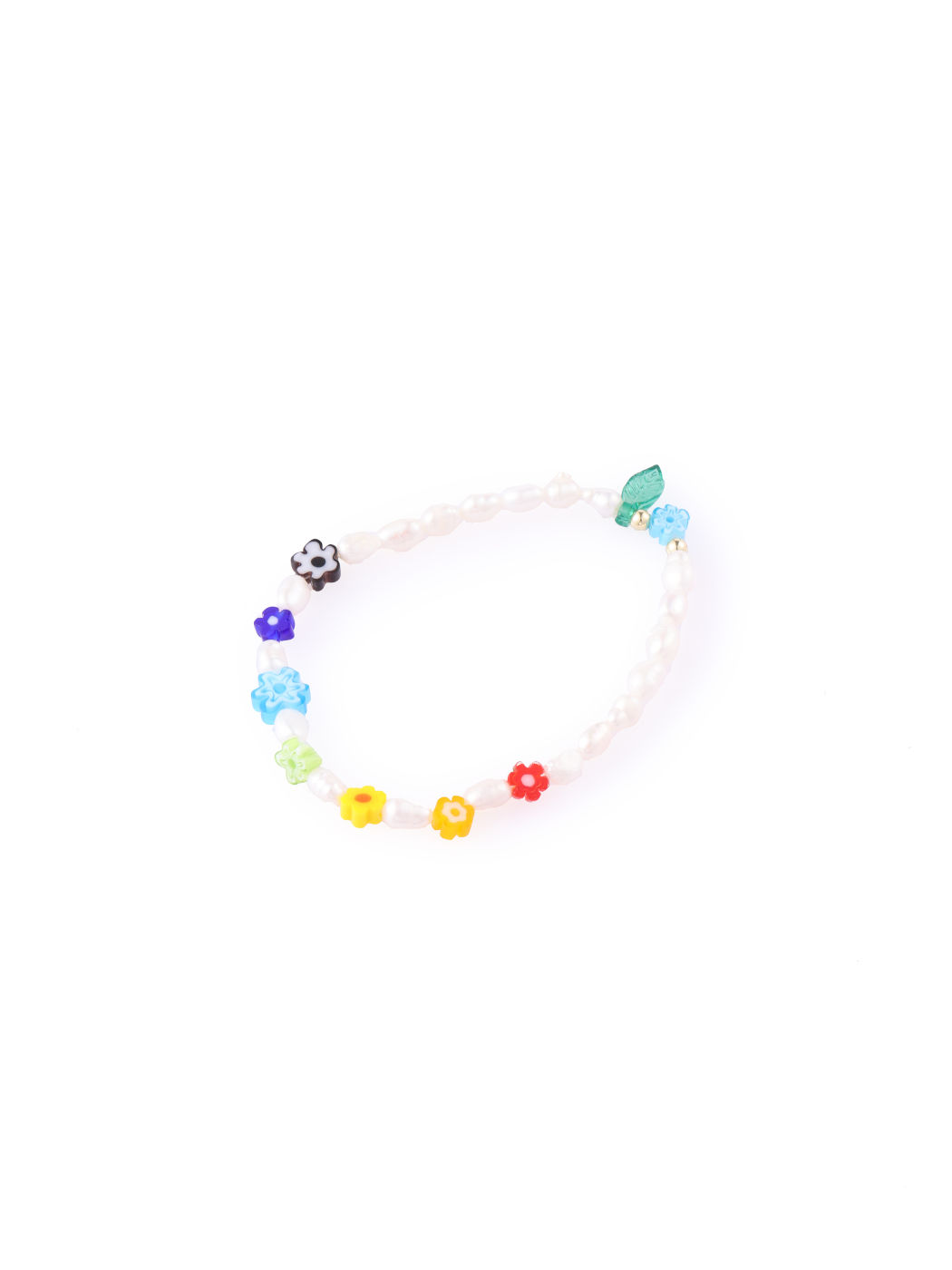 Süßes Blumen- und Kunstperlen-Armband