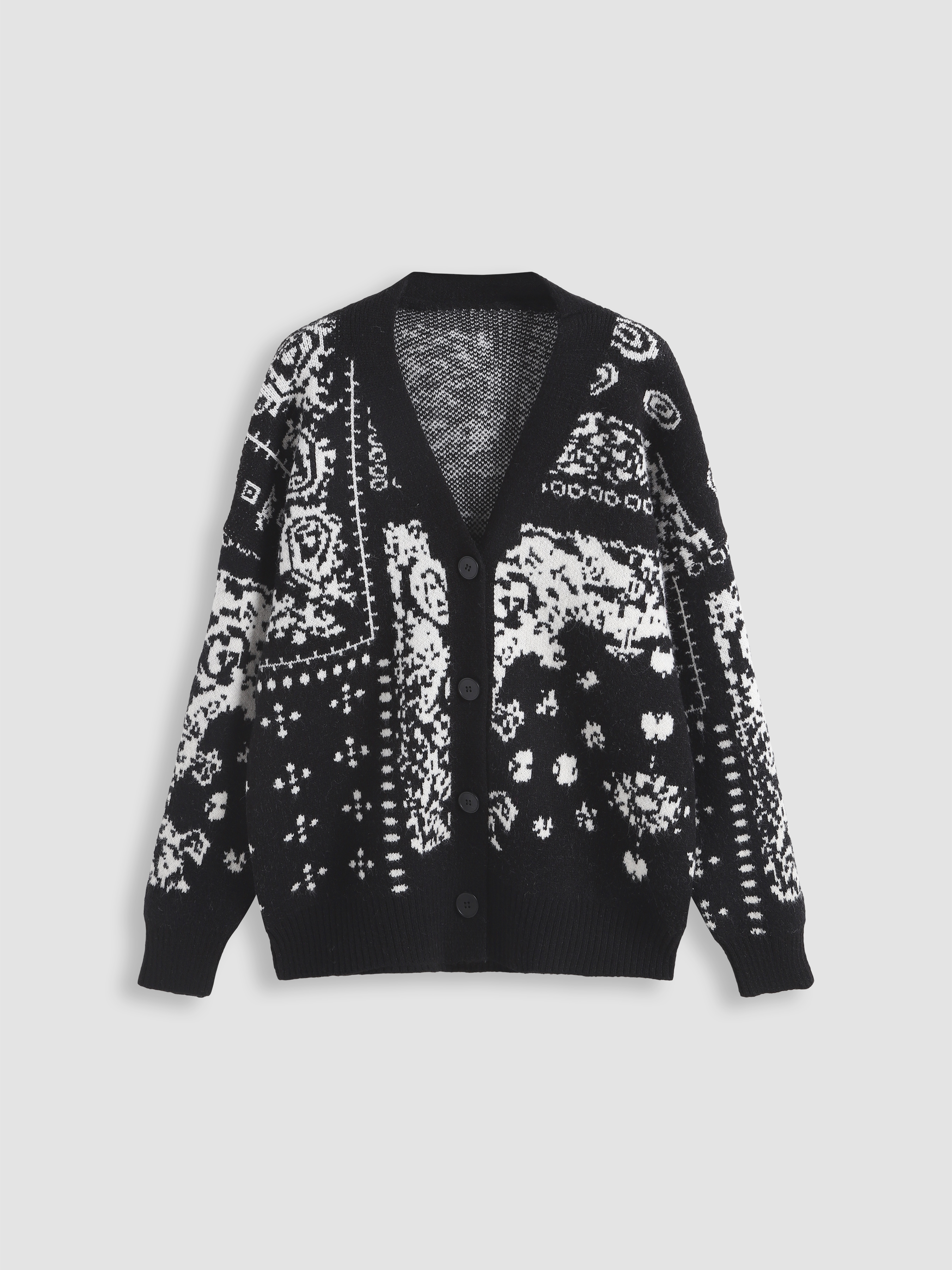 Floral Ink Cardigan - Cider