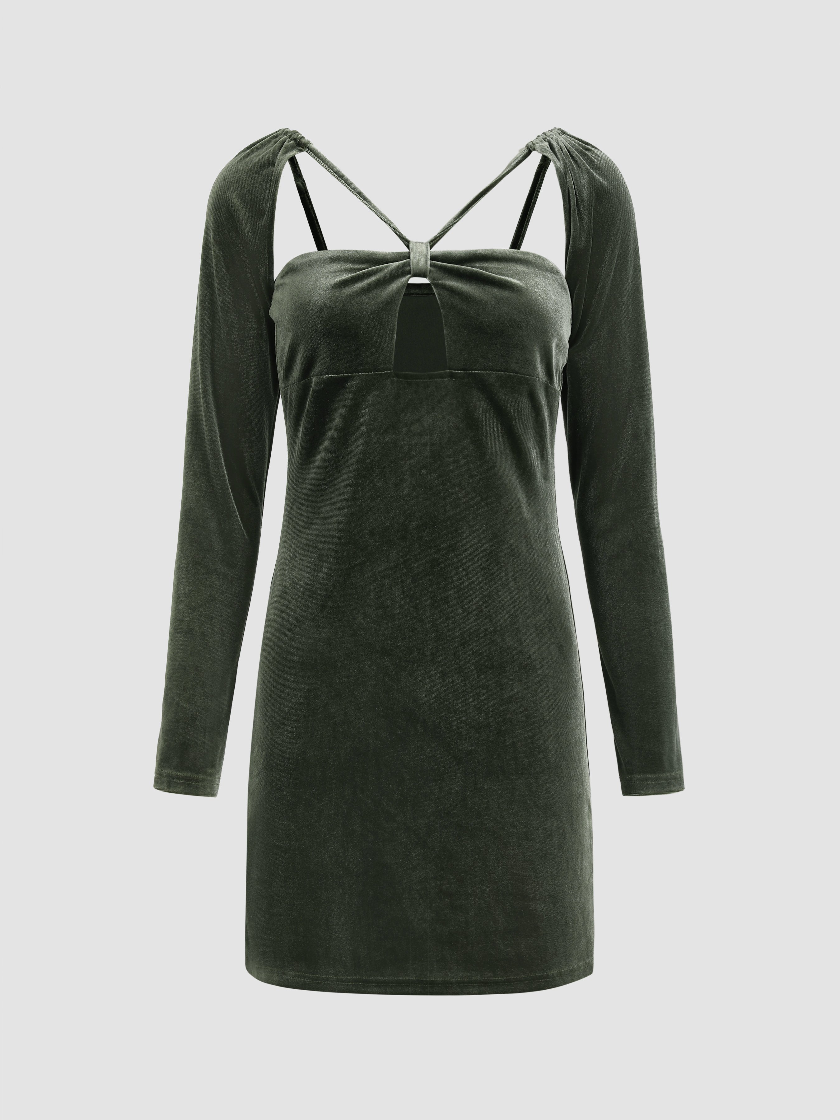 First Impressions Velvet Cutout Mini Dress