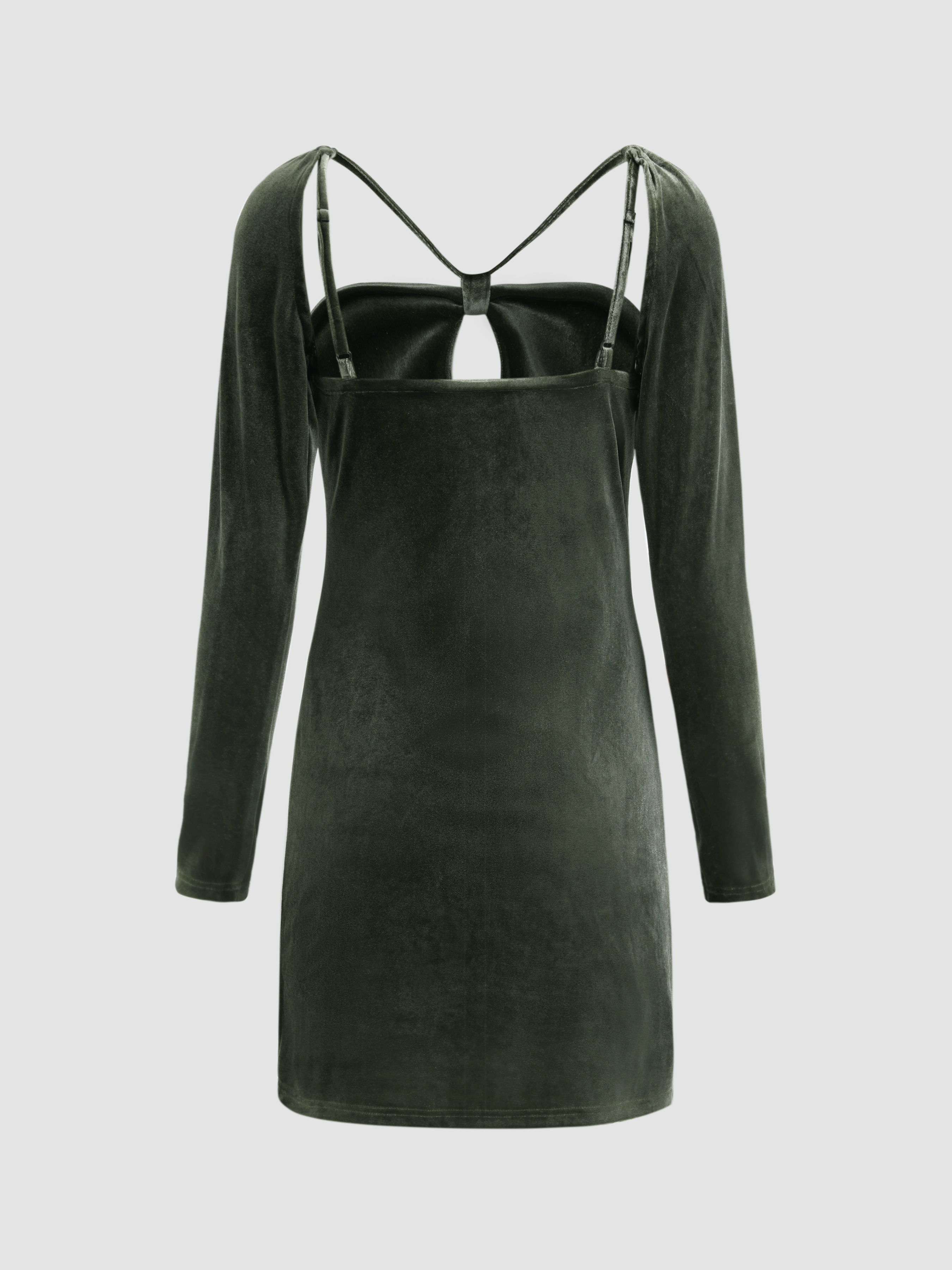 cider green velvet dress Adele Bottle Green Velvet Ruched Strappy Fishtail Maxi Dress – Club L  London