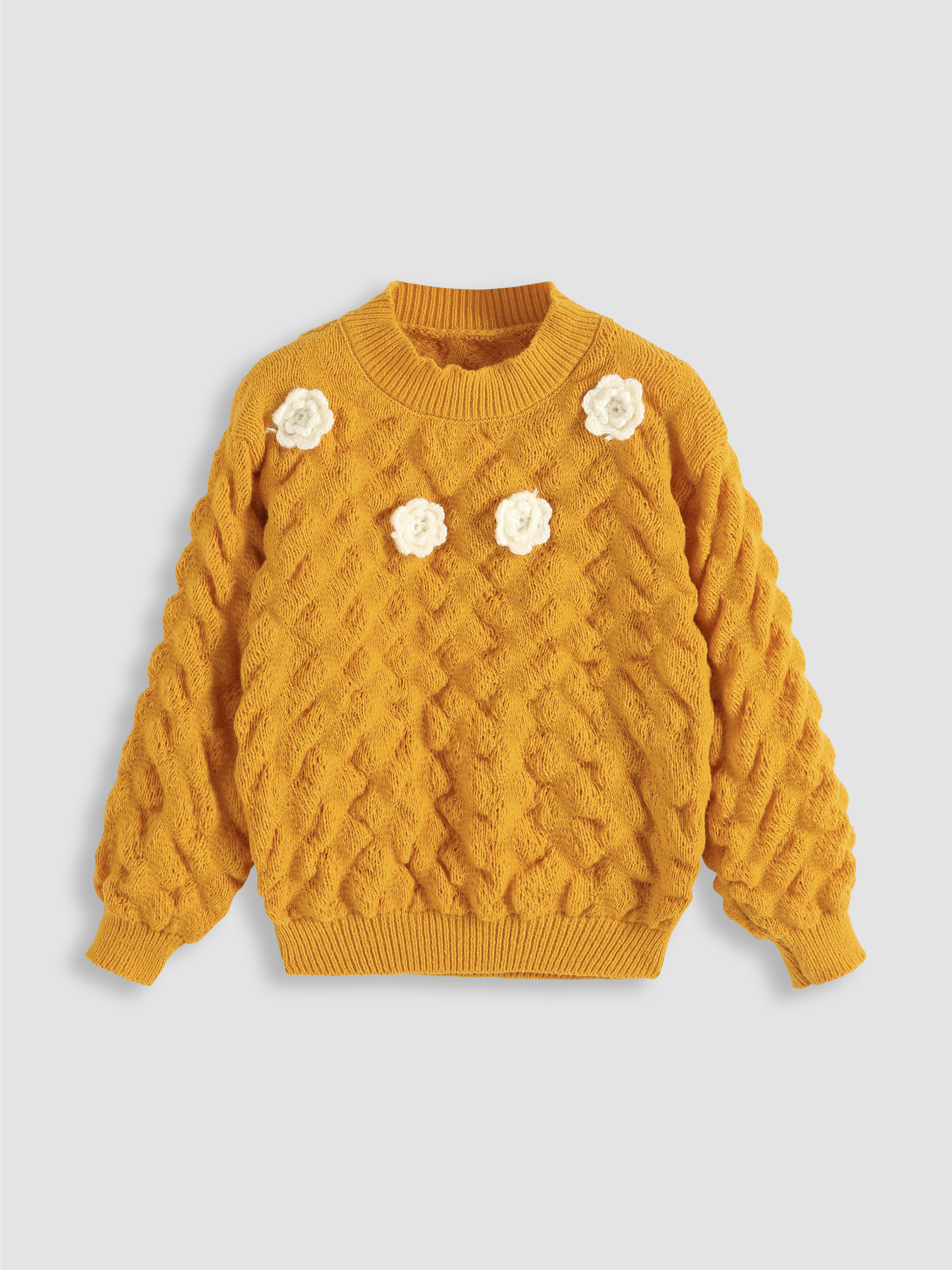 3D Flower Sweater Cider