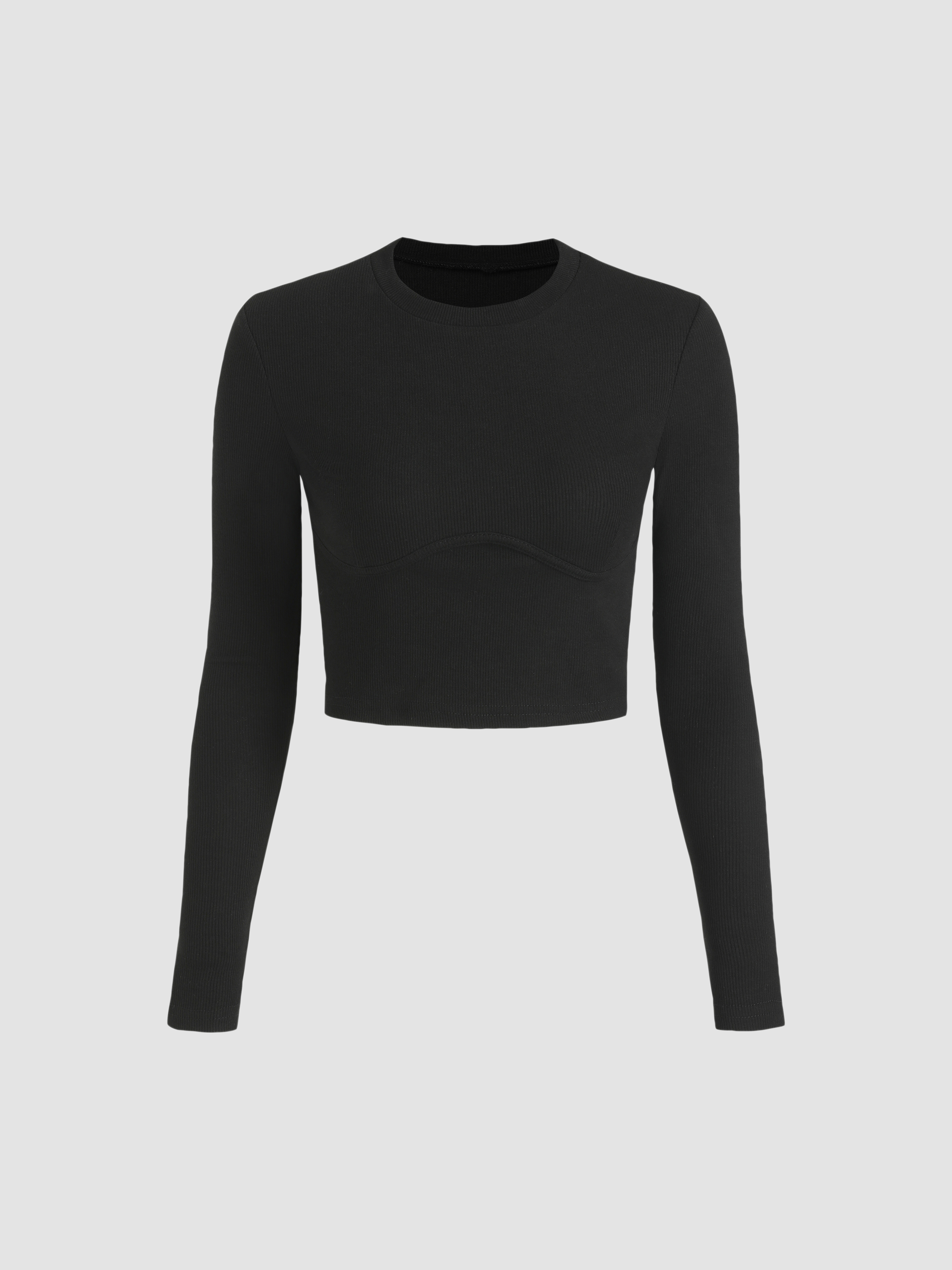 Solid Knit Long Sleeve Top - Cider