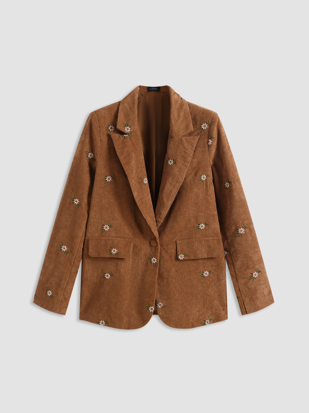 Cord-Blazer mit Blumendruck
