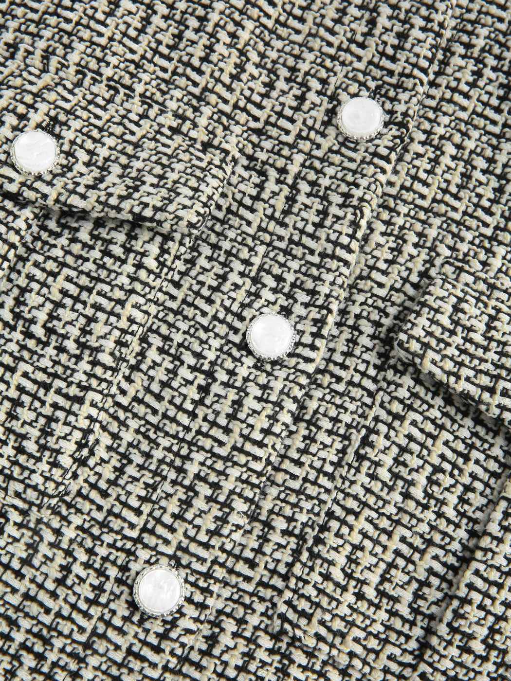 Tweed Button Up Jacket For Daily Casual Date Exhibition Coffee Shop