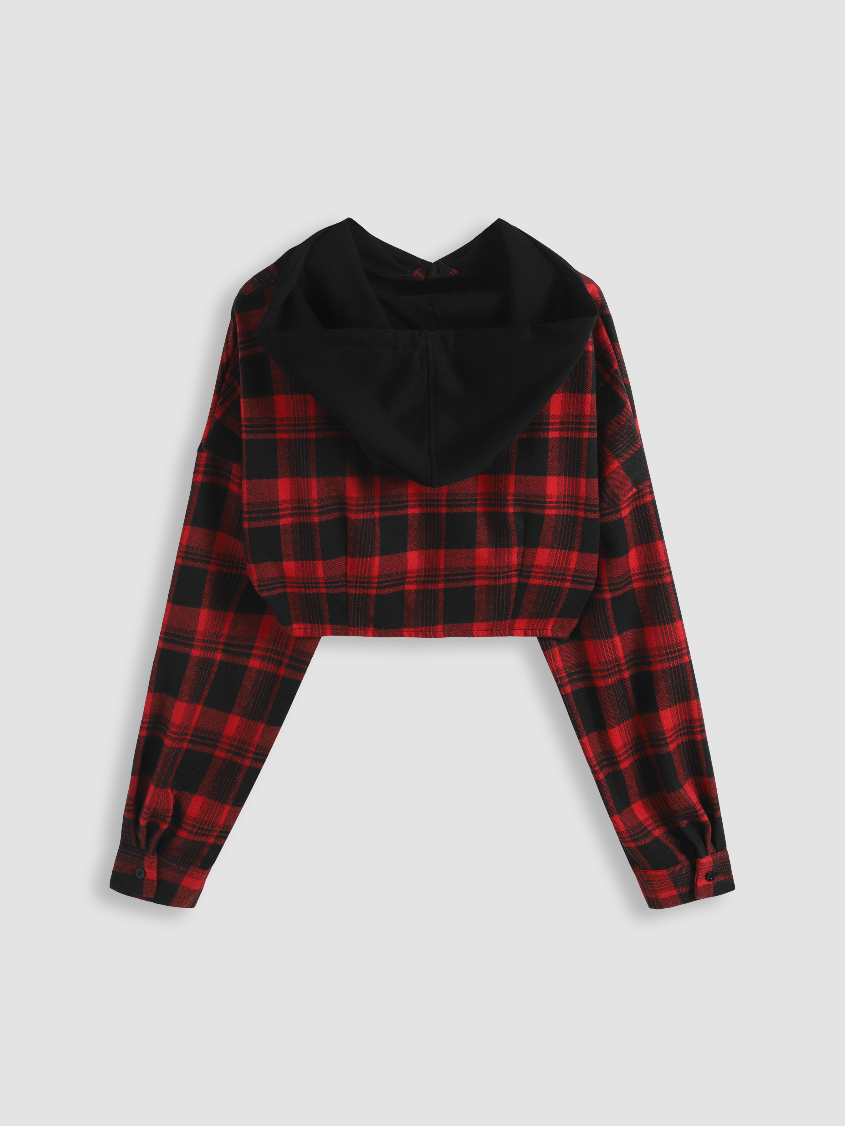 Checkered cropped hoodie on sale