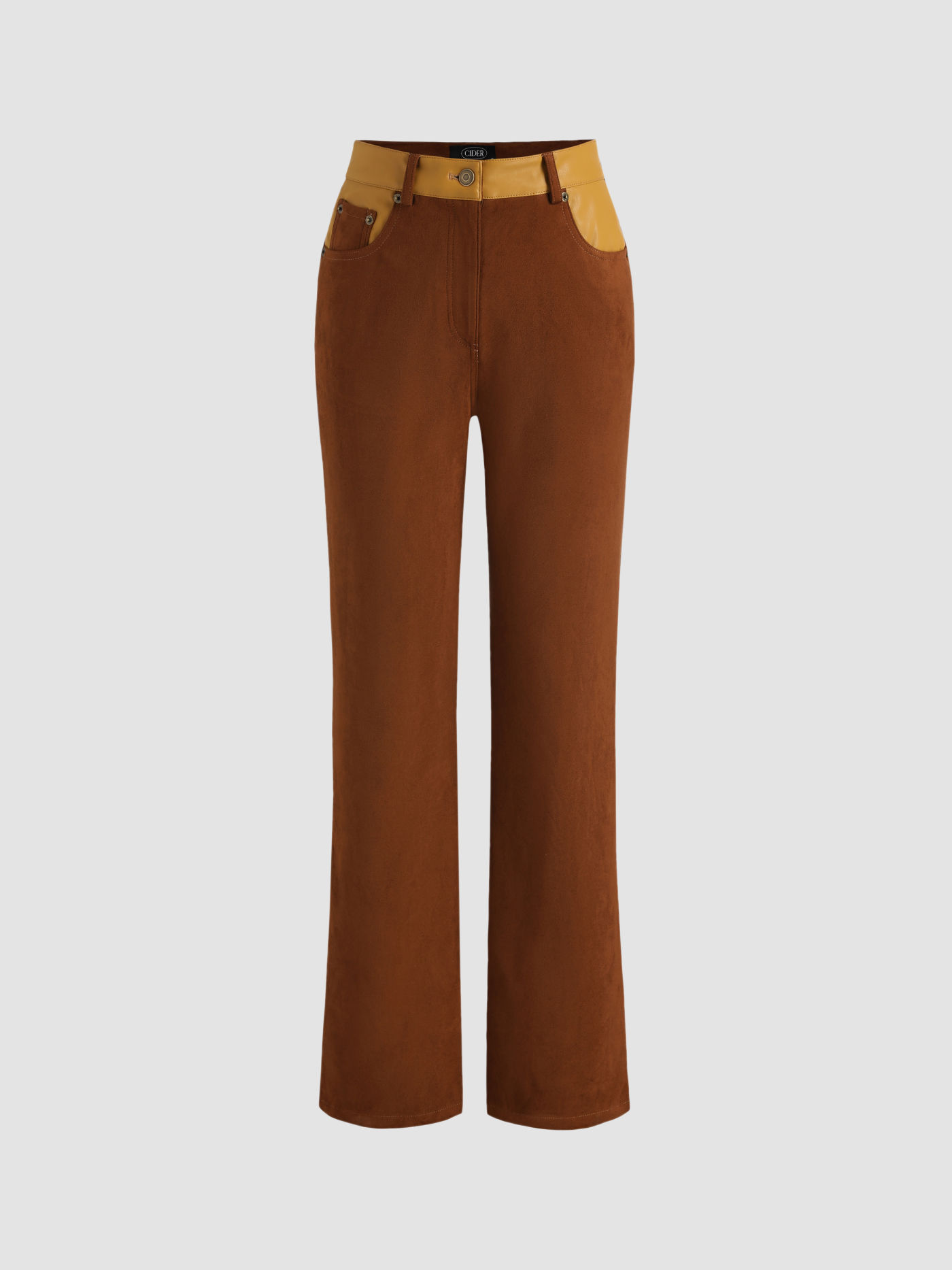 Brown Faux Leather Pants