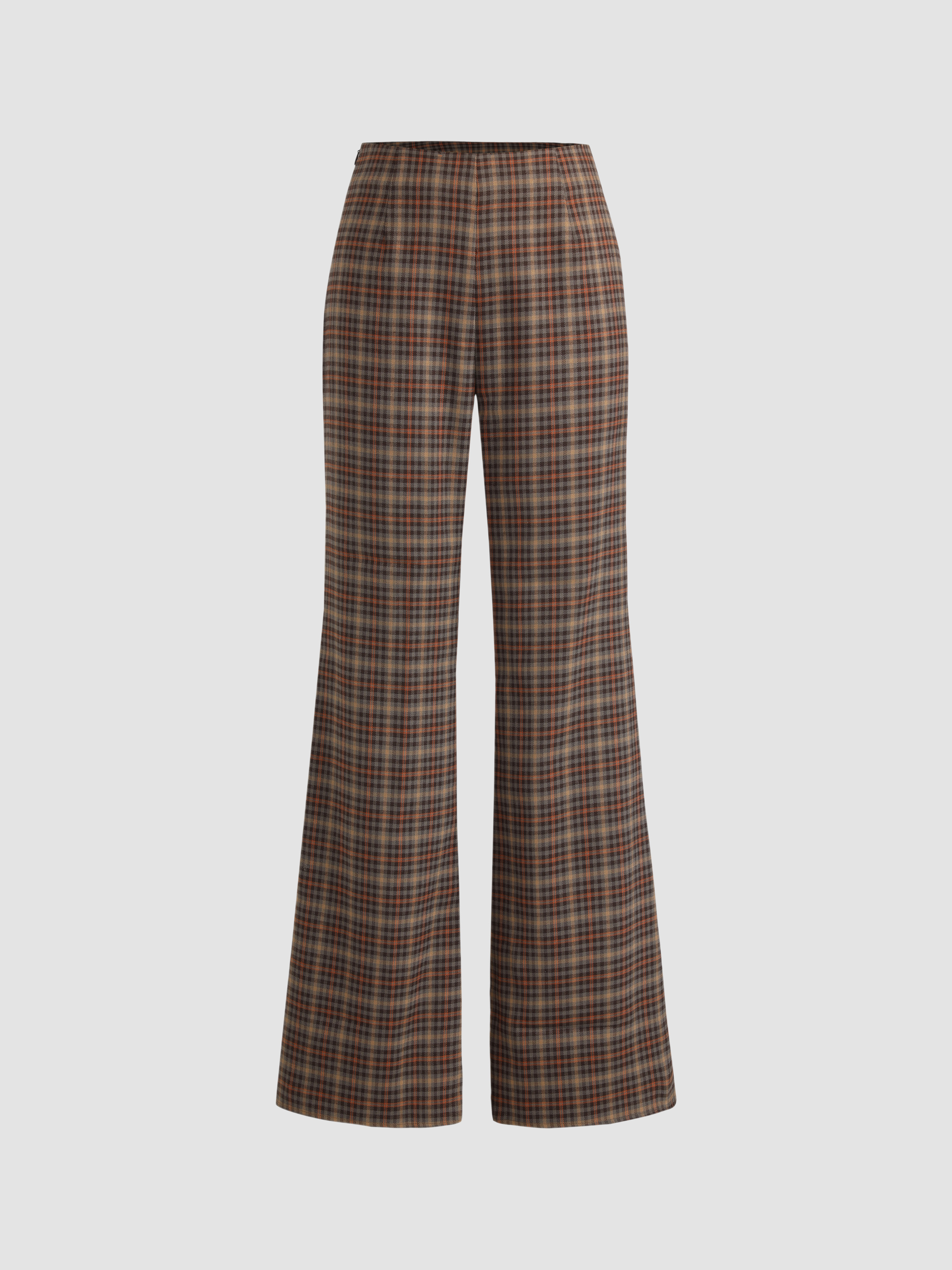 Retro Plaid Trousers - Cider