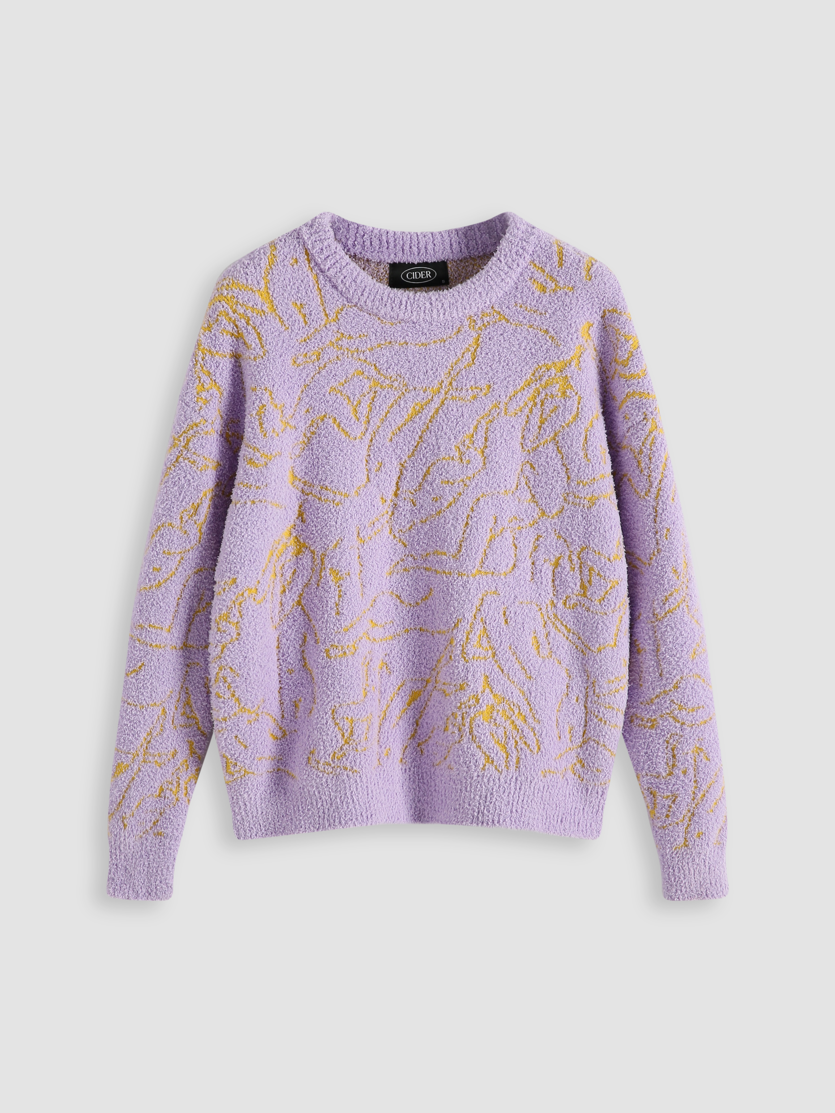 Gold Line Fuzzy Sweater - Cider