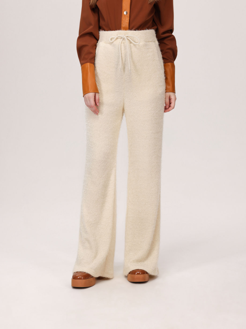 Ivory Solid Trousers
