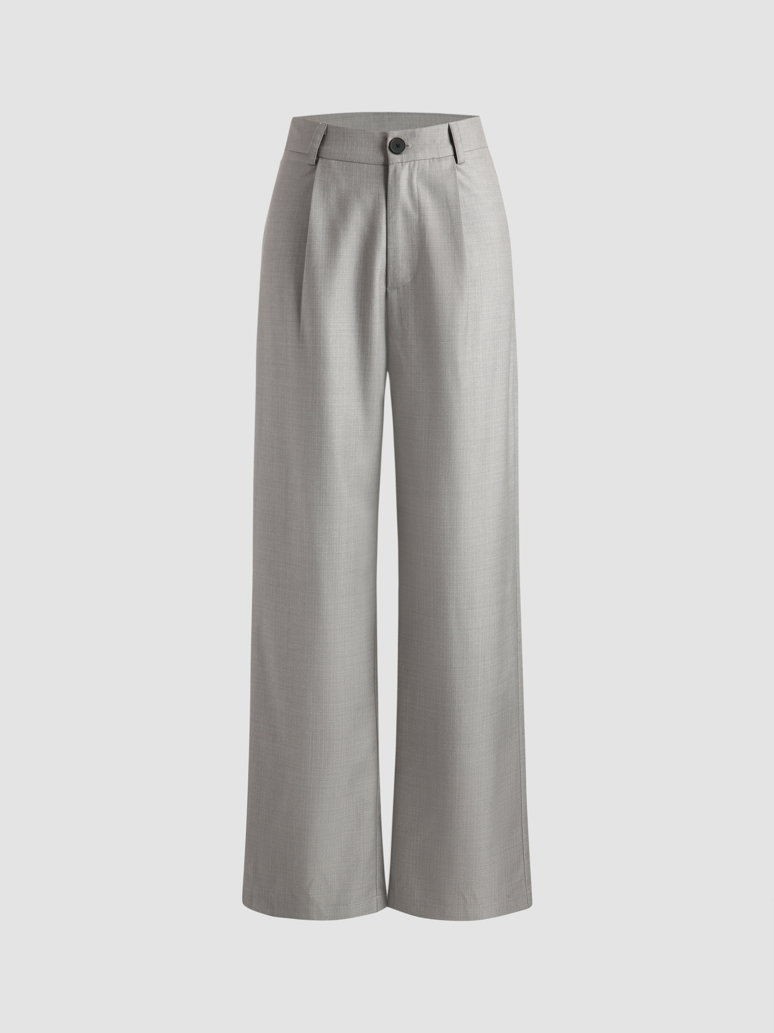 Solid Grey Wide Leg Trousers