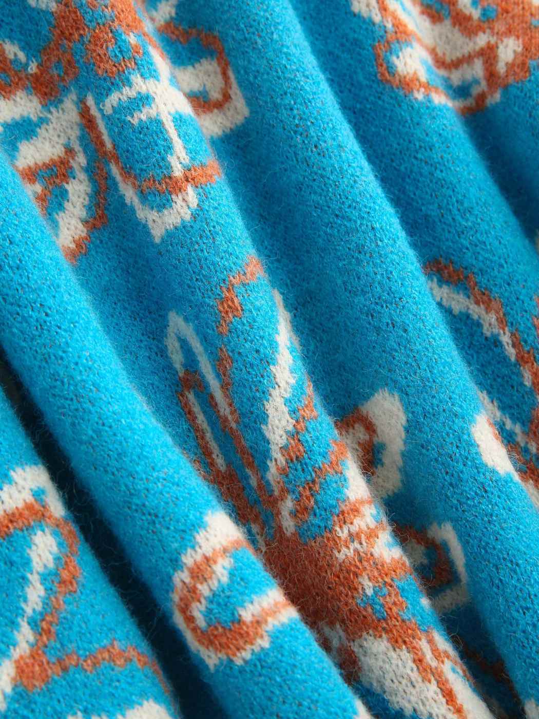 Kurzer Pullover mit Retro-Blumendruck