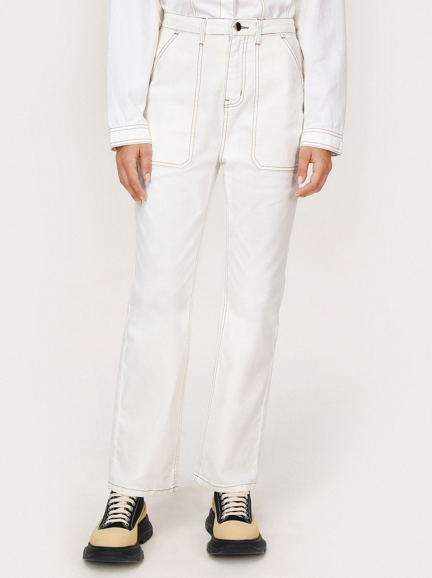 Ivory Chalk Denim Trousers - Cider