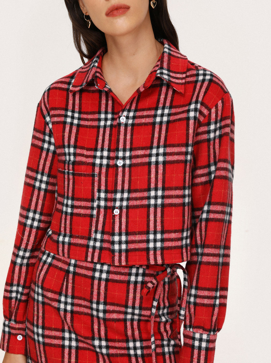  Lass uns Picknick Kariertes Button-Up