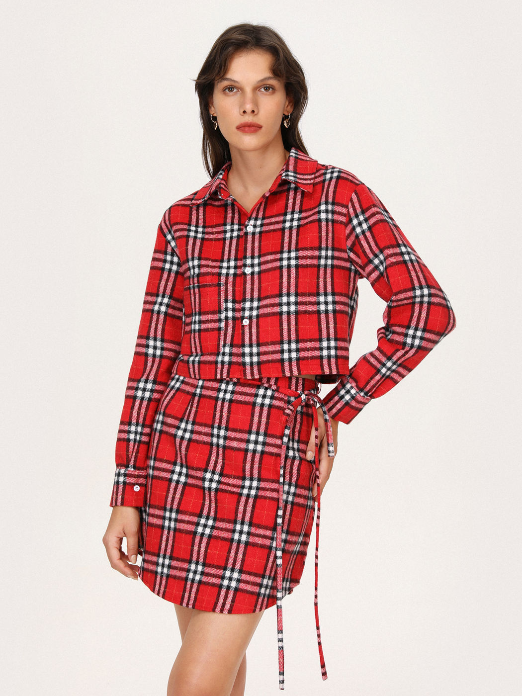  Lass uns Picknick Kariertes Button-Up