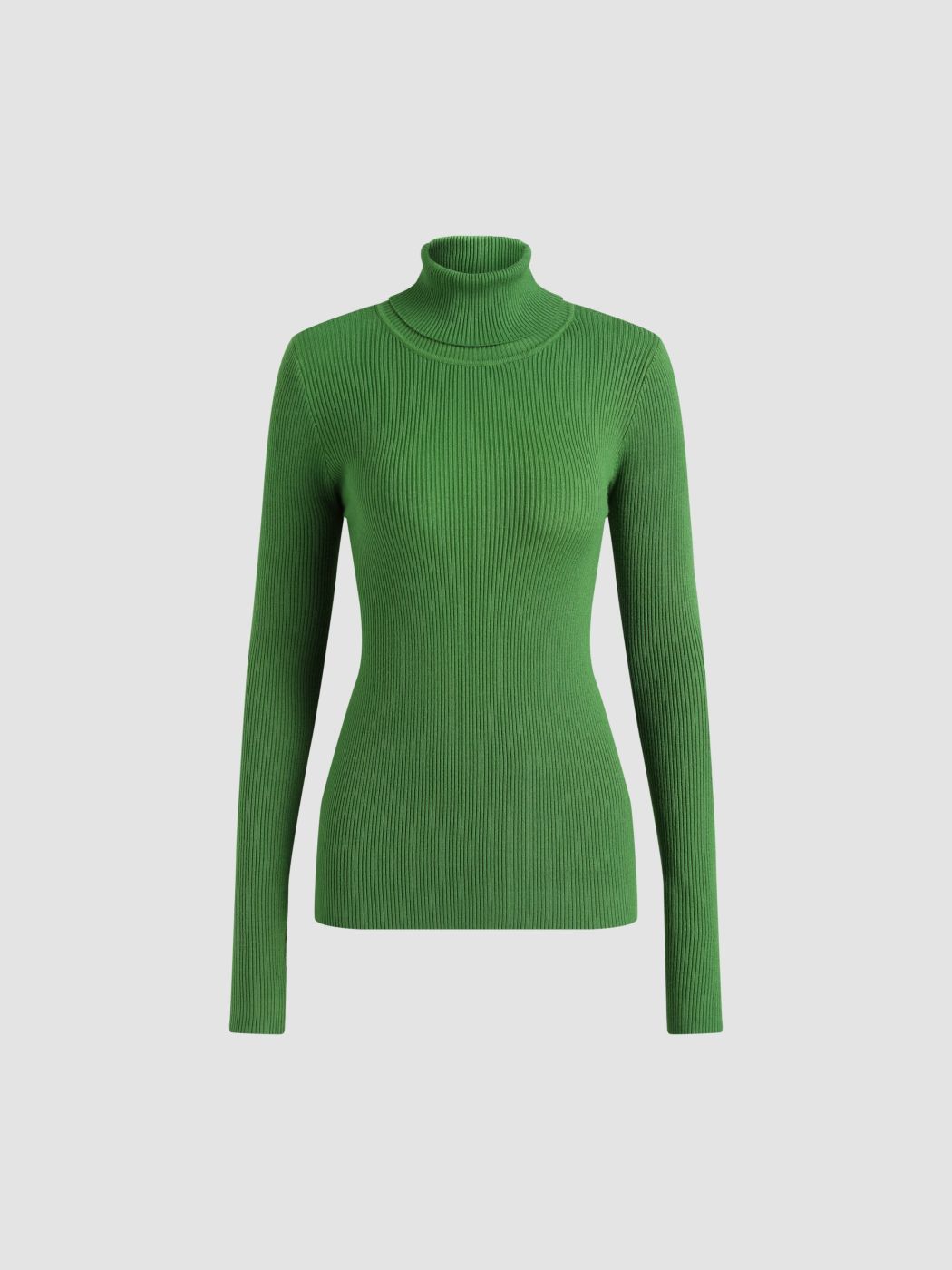 Green Apple Ribbed Knit Turtleneck