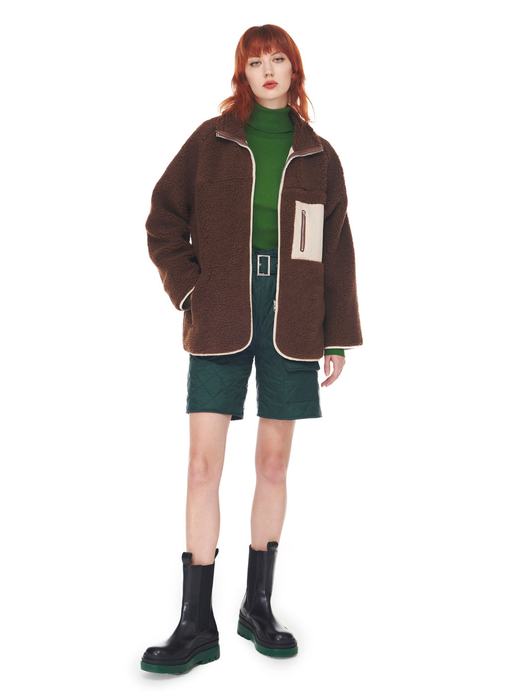 Green Apple Ribbed Knit Turtleneck