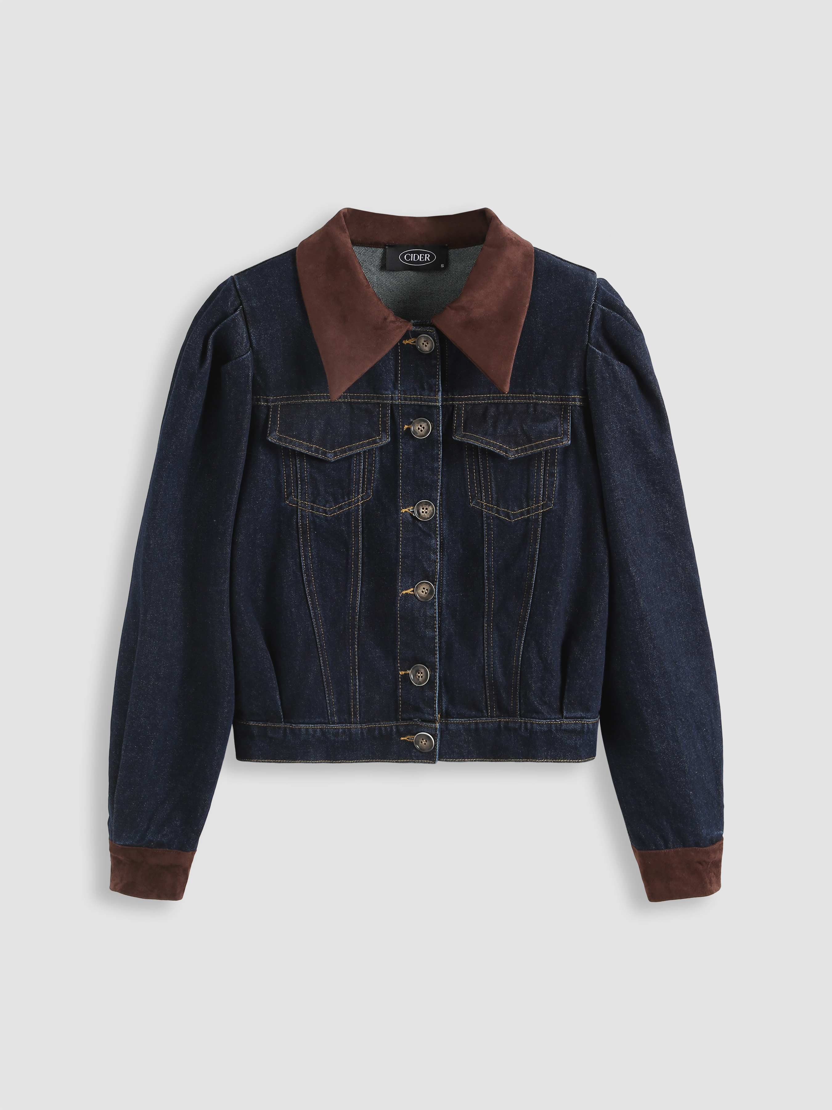 Woolblend Retro Denim Patchy Jacket Cider