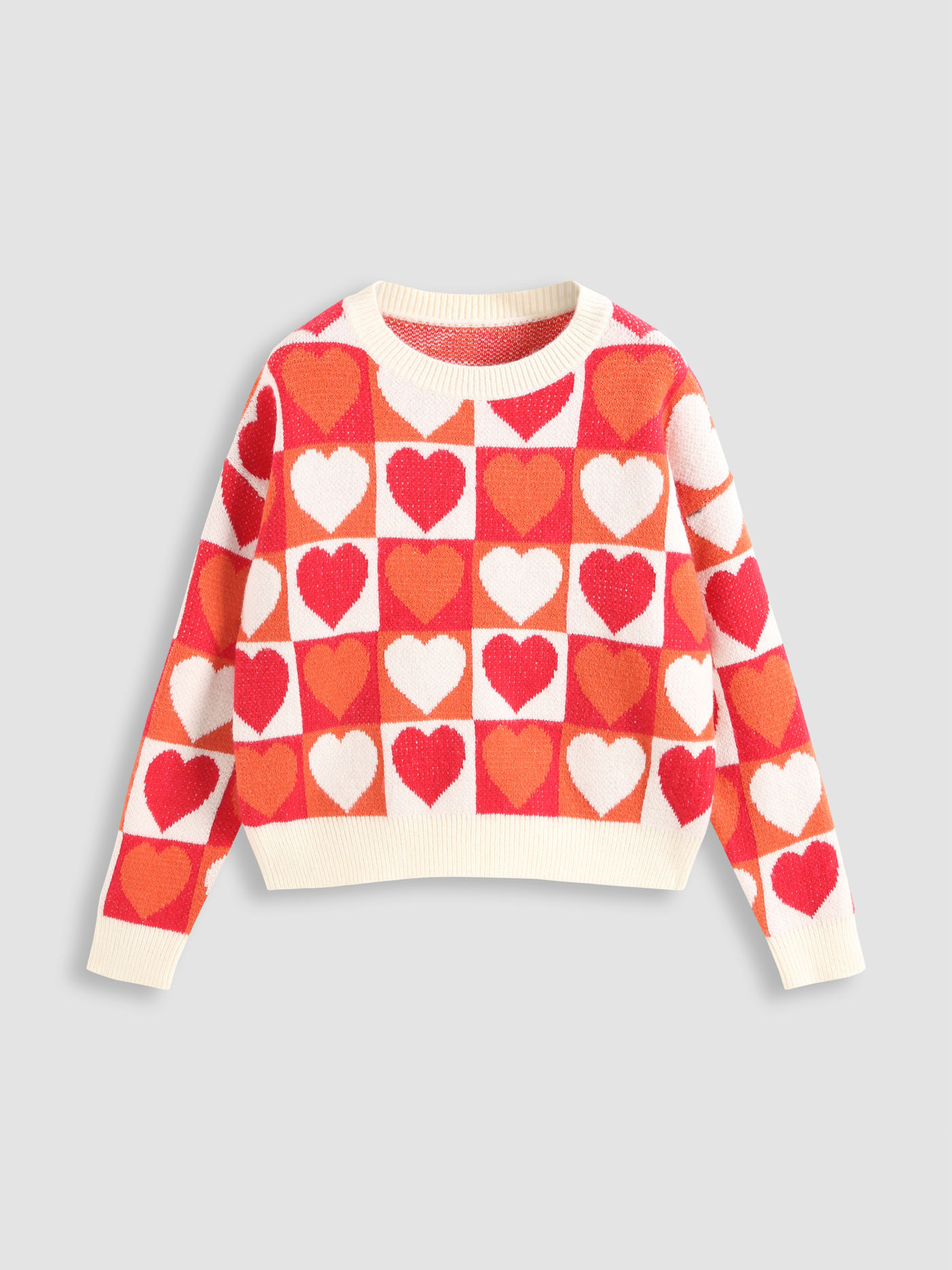 Joli Pull à Motif de Cœur