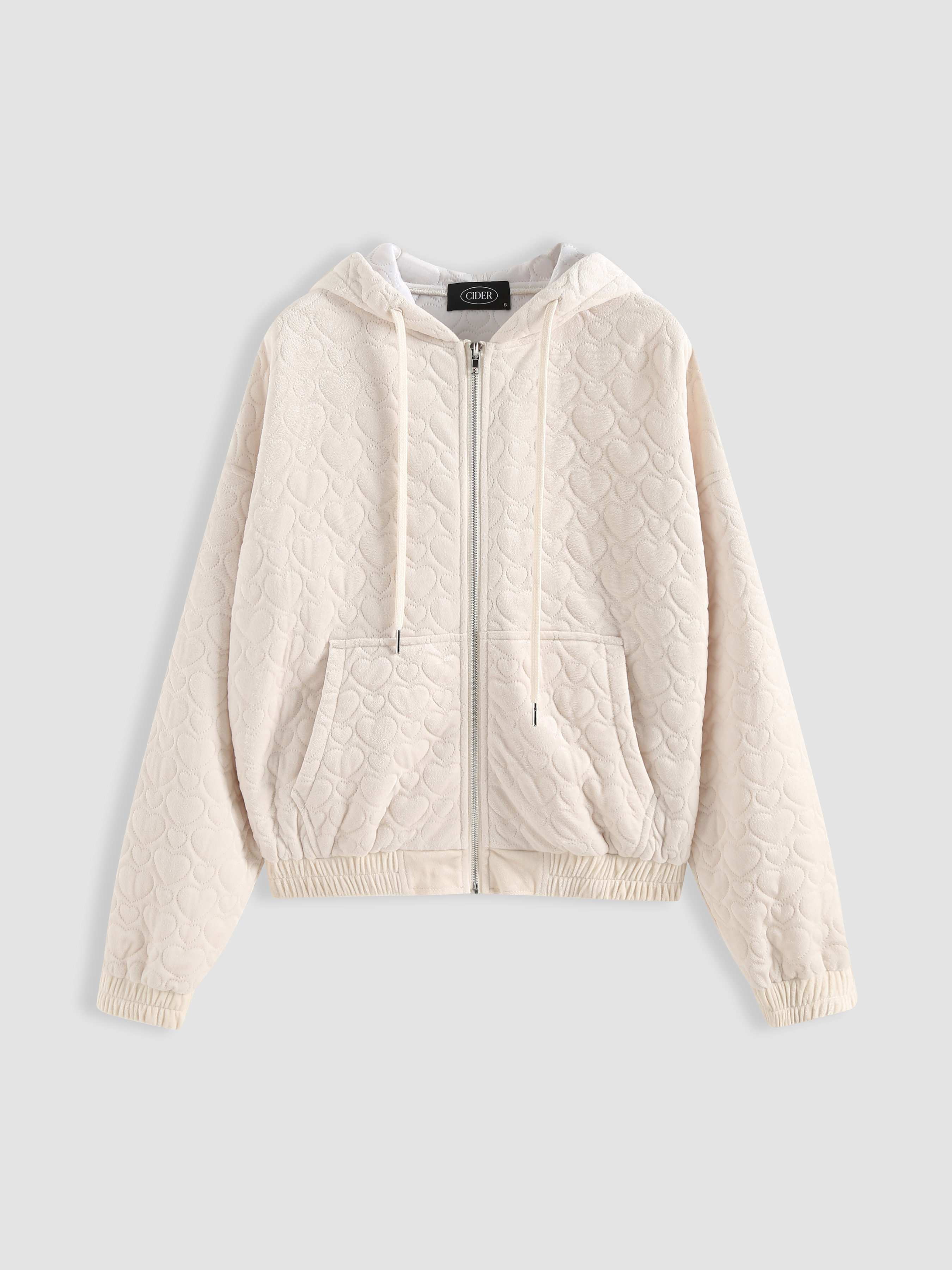 Heart Pattern Quilted Jacket For Daily Casual Exhibition