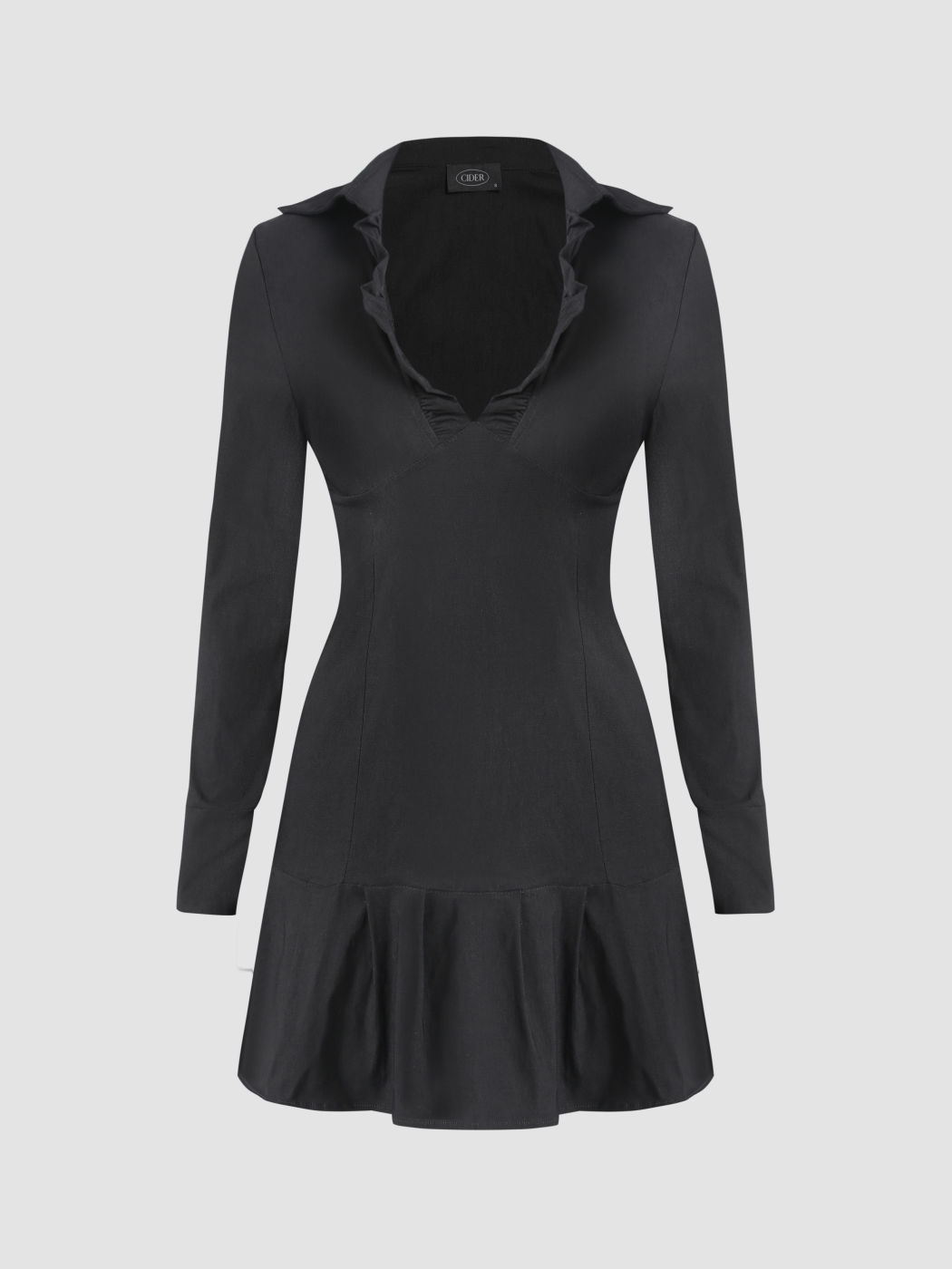 Kleid mit V-Ausschnitt und Kragen
