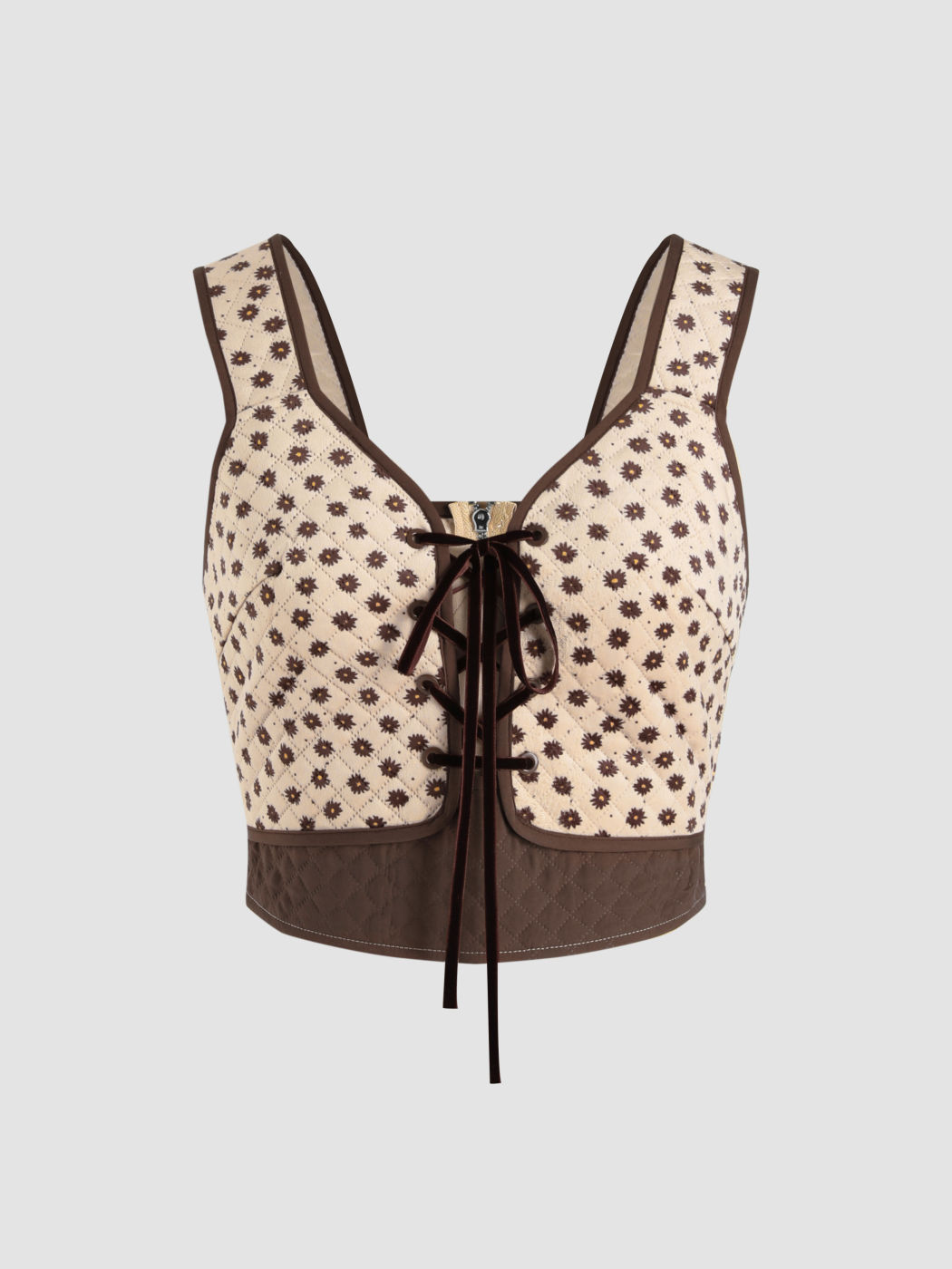 Flower Child Quilted Corset Tank 