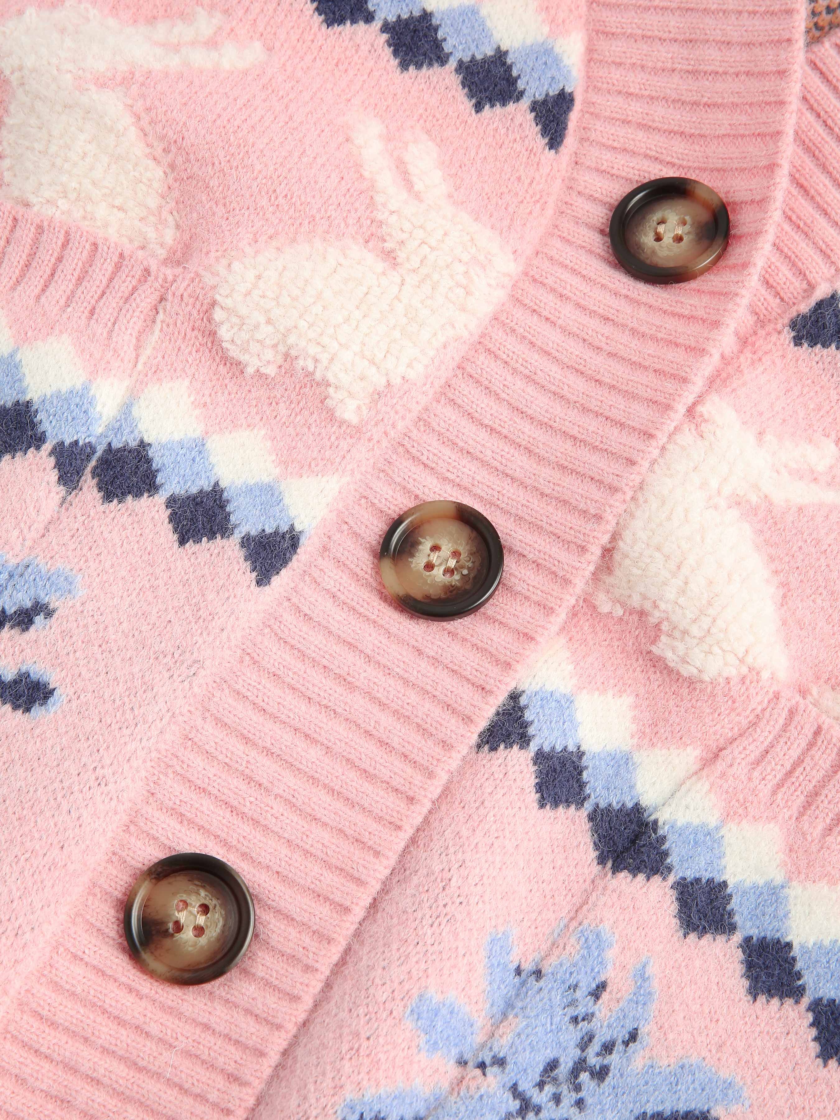 Barbiecore Floral Cute Bunny Oversize Cardigan