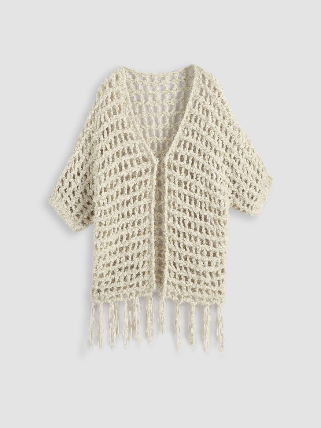 Hollow Tassel Crochet Cardigan
